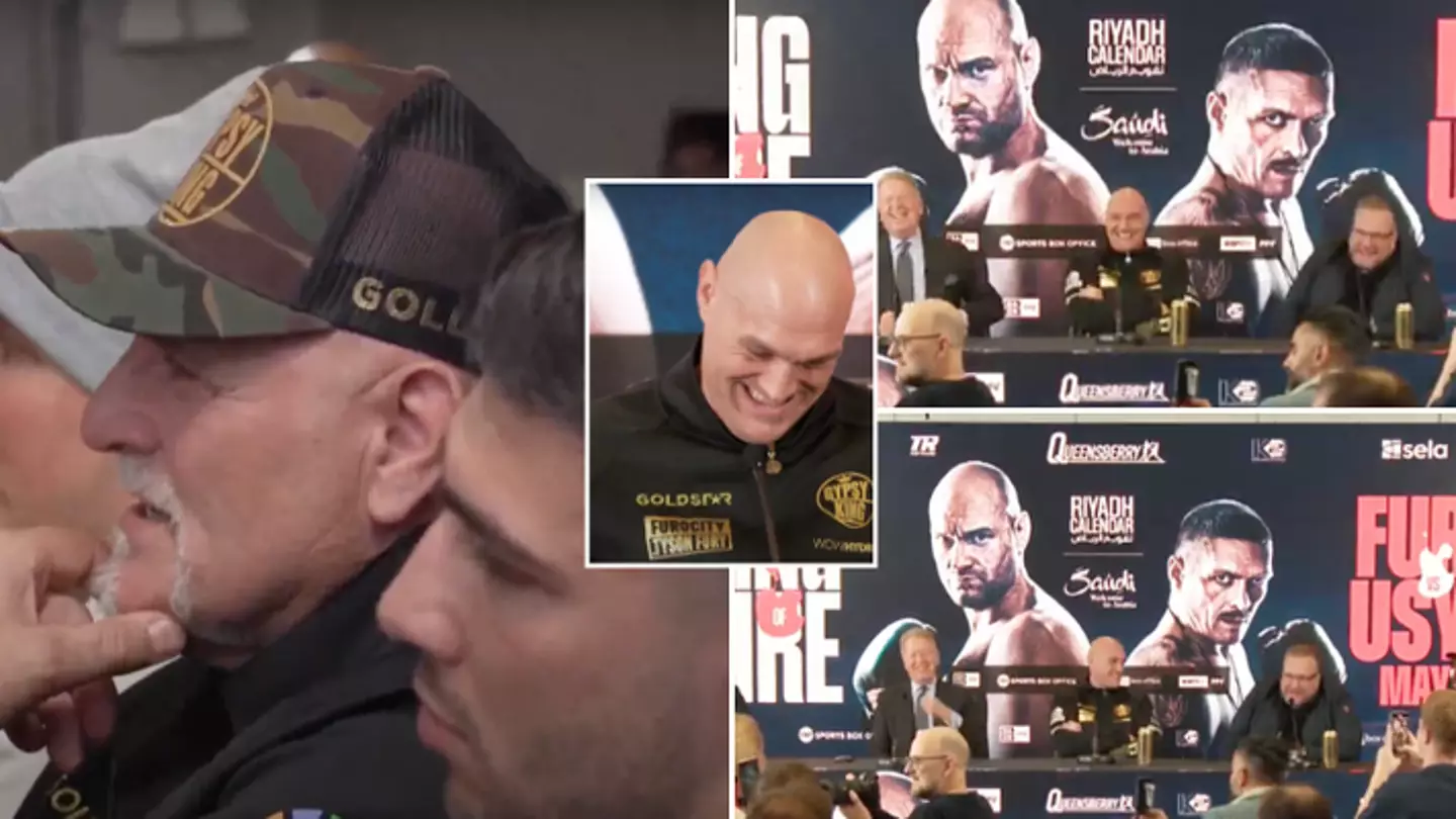 Tyson Fury stunned as dad John makes prediction for Oleksandr Usyk title fight during news conference