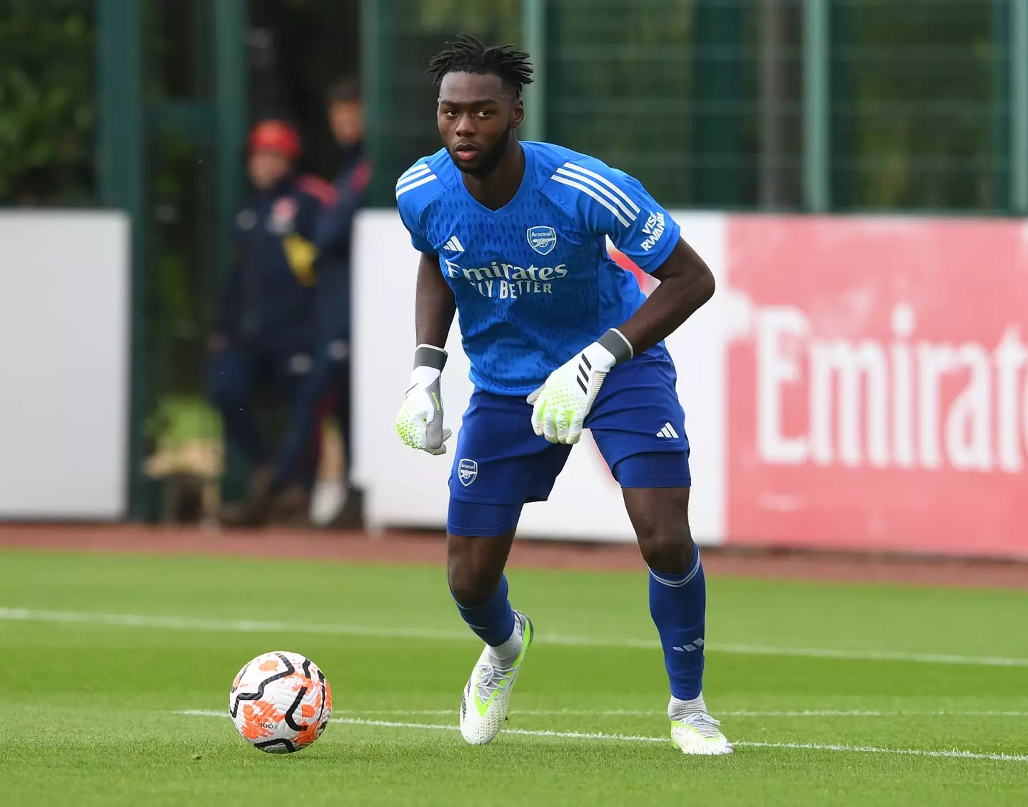 Arthur Okonkwo pictured during a pre-season friendly for Arsenal against Watford (