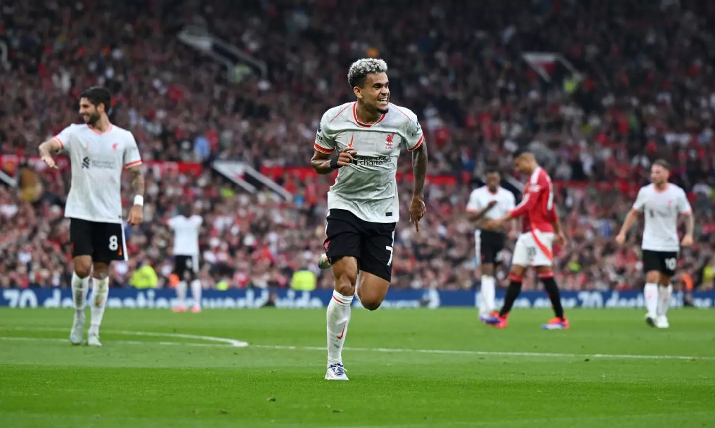 Luis Diaz opened the scored twice for Liverpool in their 3-0 win over Manchester United at Old Trafford. (Image: Getty)