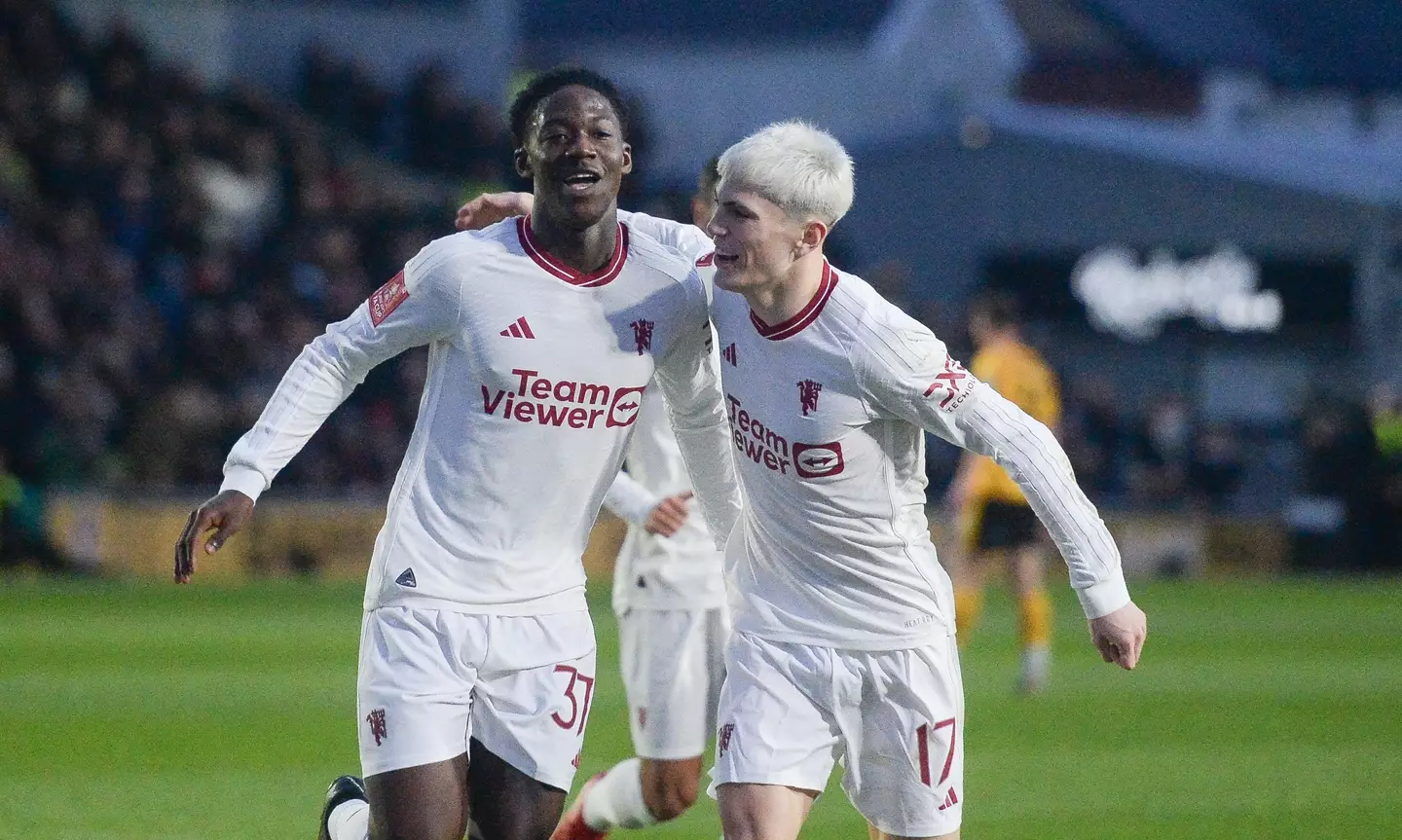 Mainoo scored his first professional goal against Newport (Getty)