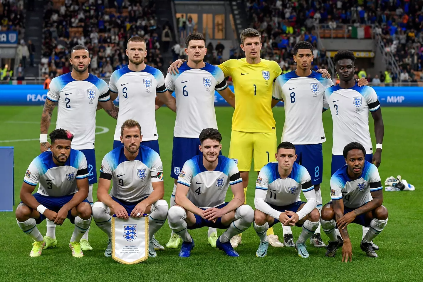 England's players before a 1-0 defeat to Italy in September. (Image