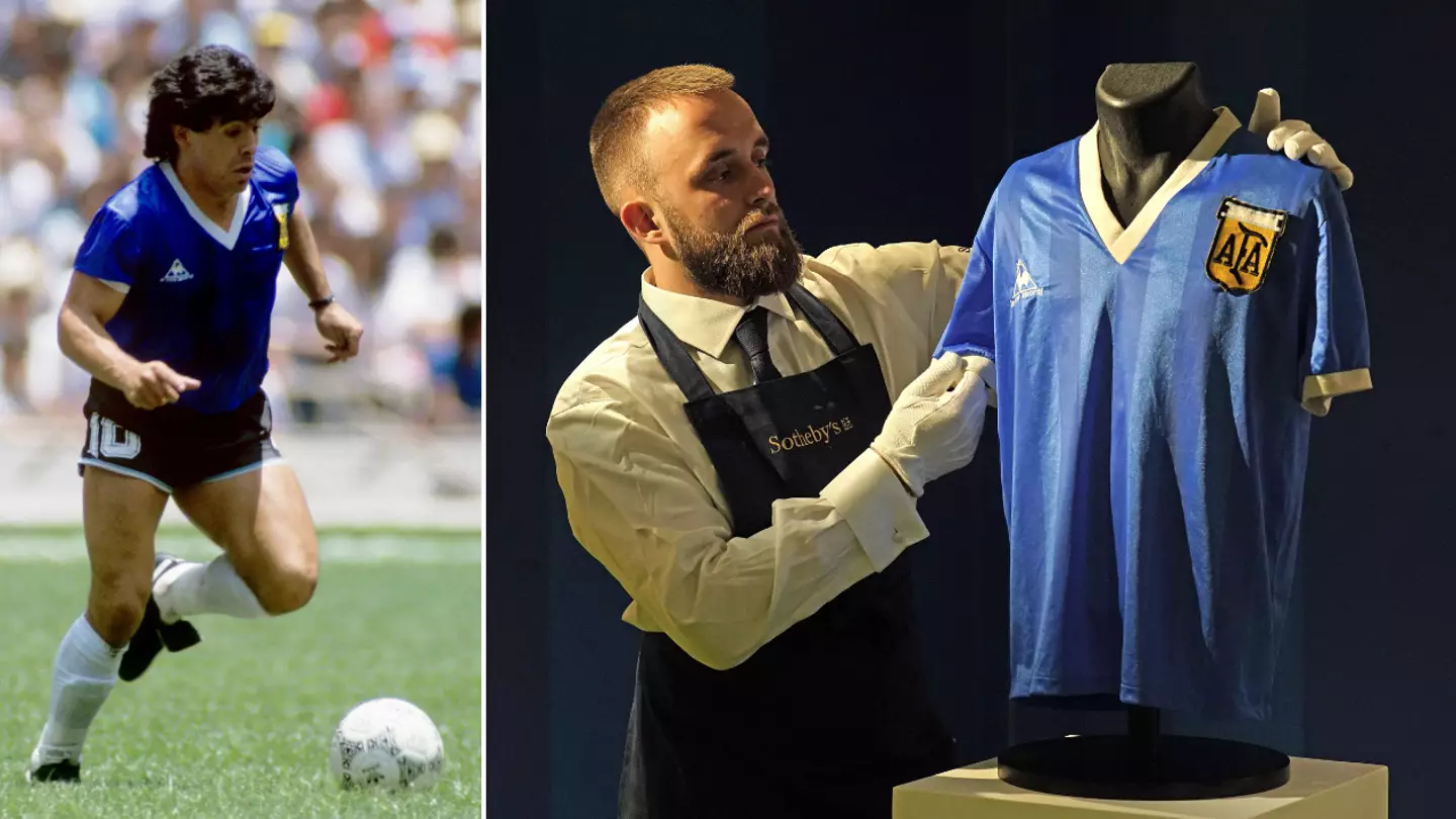 Diego Maradona's 'Hand Of God' Shirt Sells At Auction For Record £7.1m To Mystery Buyer