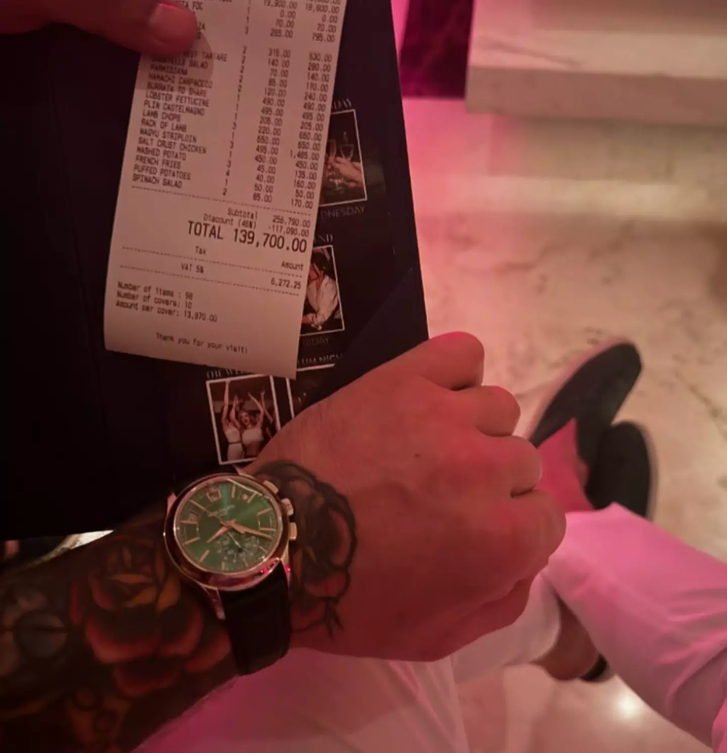 Conor McGregor's bill (Credit:ConorMcGregor/IG)