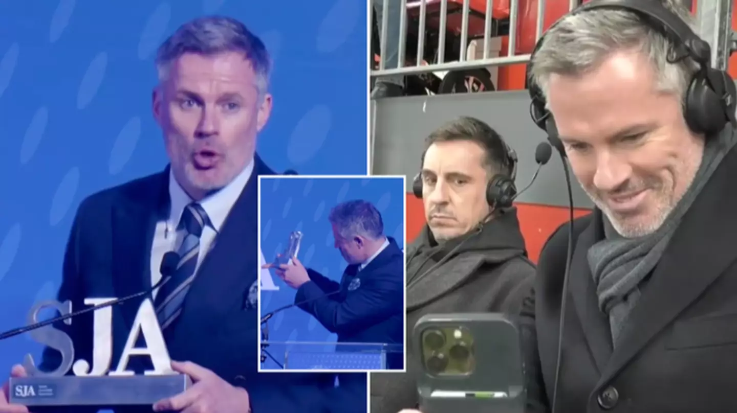 Jamie Carragher aims dig at Gary Neville while accepting award for Monday Night Football
