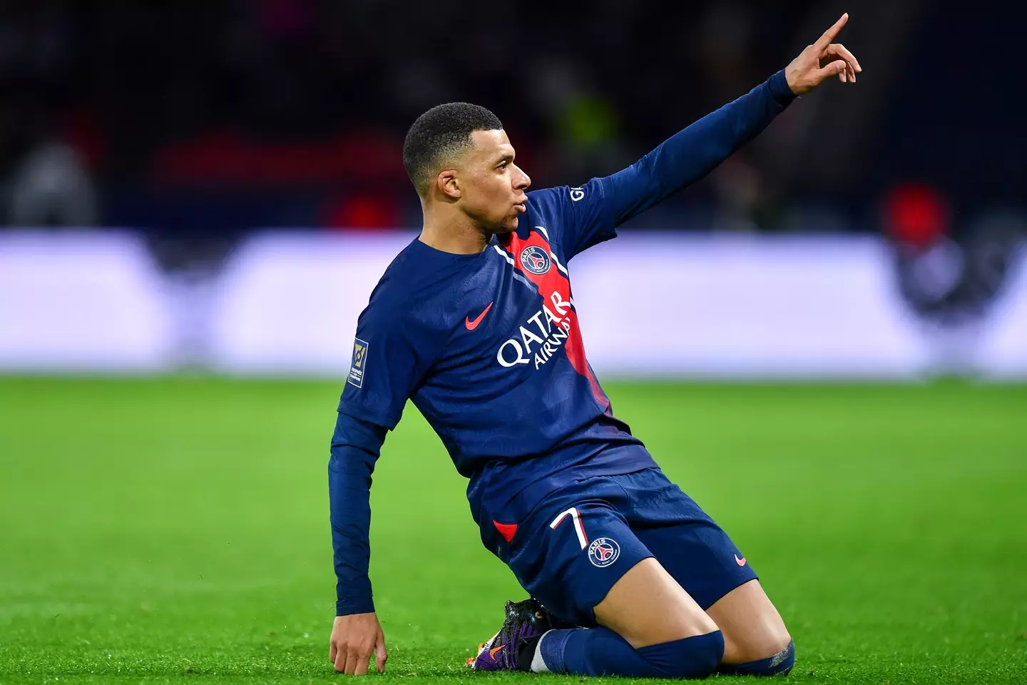 Kylian Mbappe celebrates scoring a goal for Paris Saint-Germain. Image: Getty