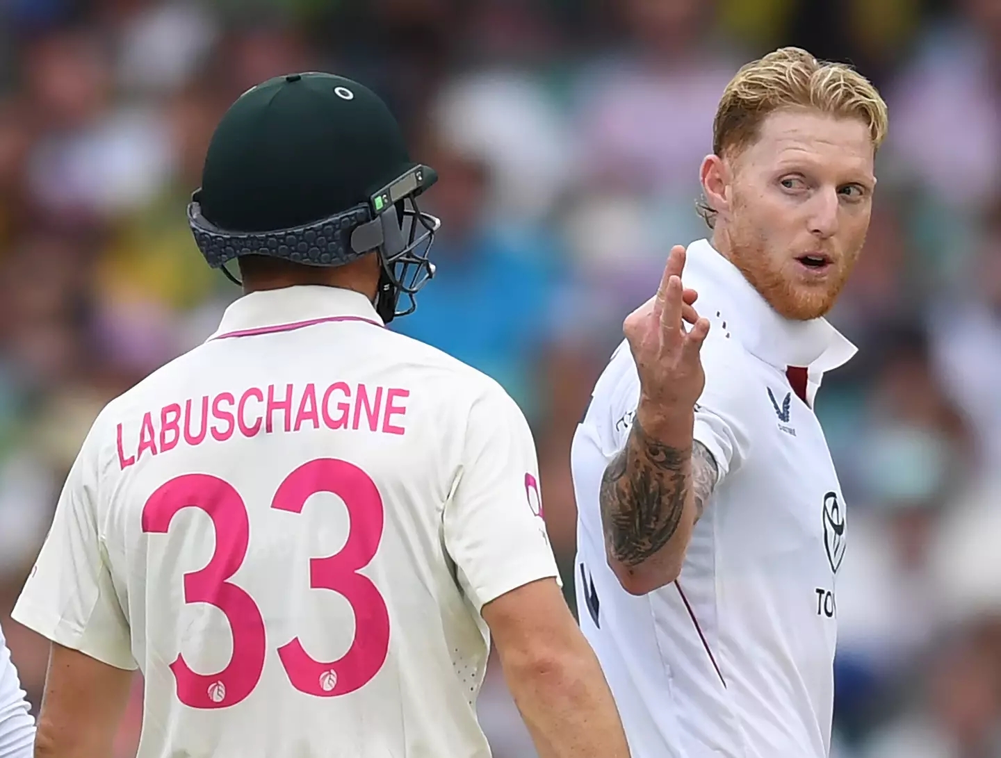 Ben Stokes and Marnus Labuschagne come together in Sydney (credit: getty)