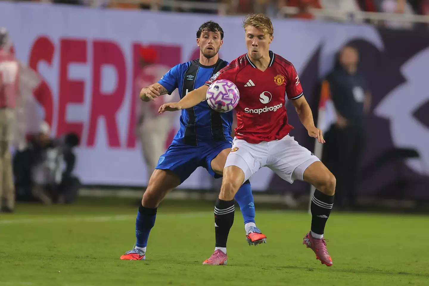 Rasmus Hojlund for Man Utd in the Premier League summer series (credit: getty)