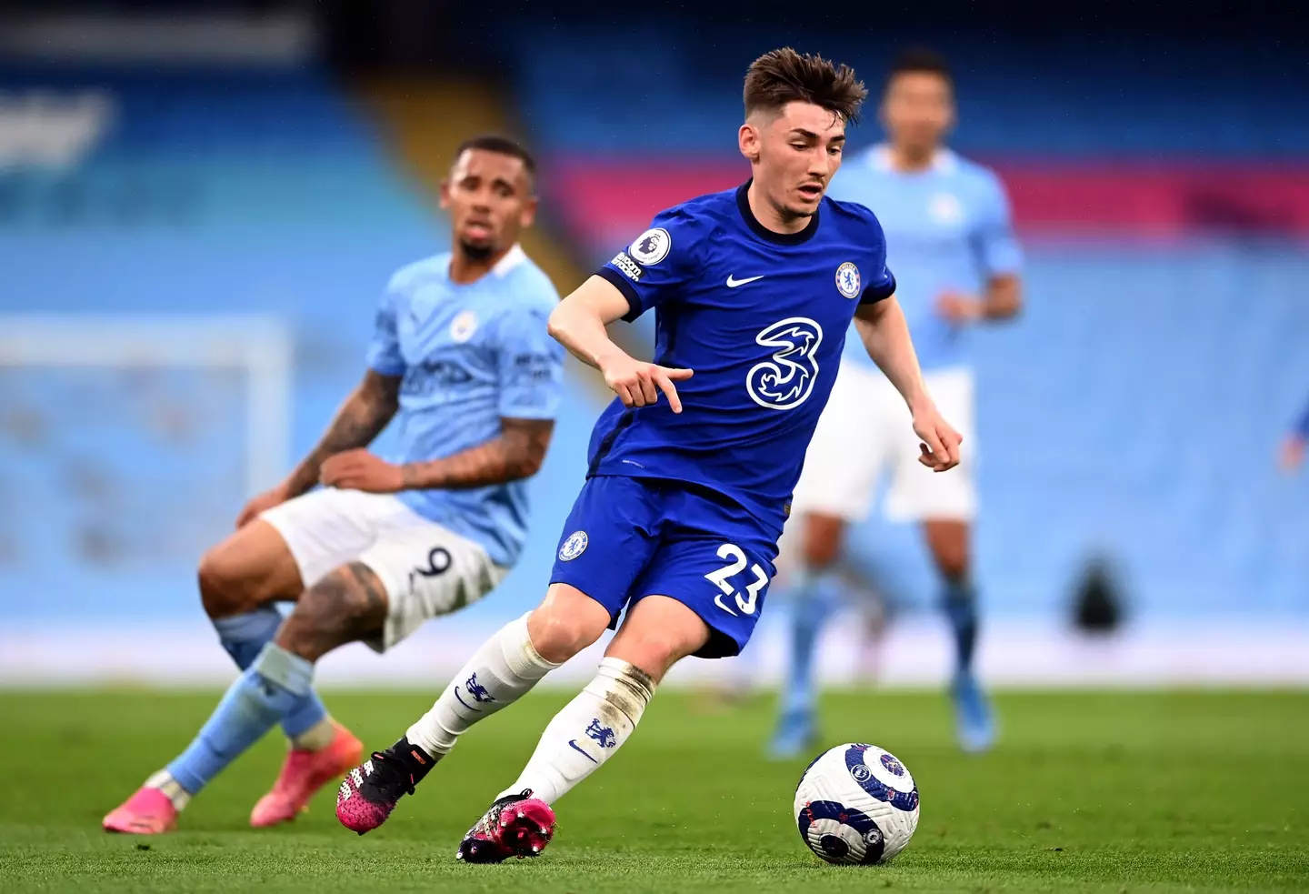 Gilmour in action against Manchester City in May 2021. (Image
