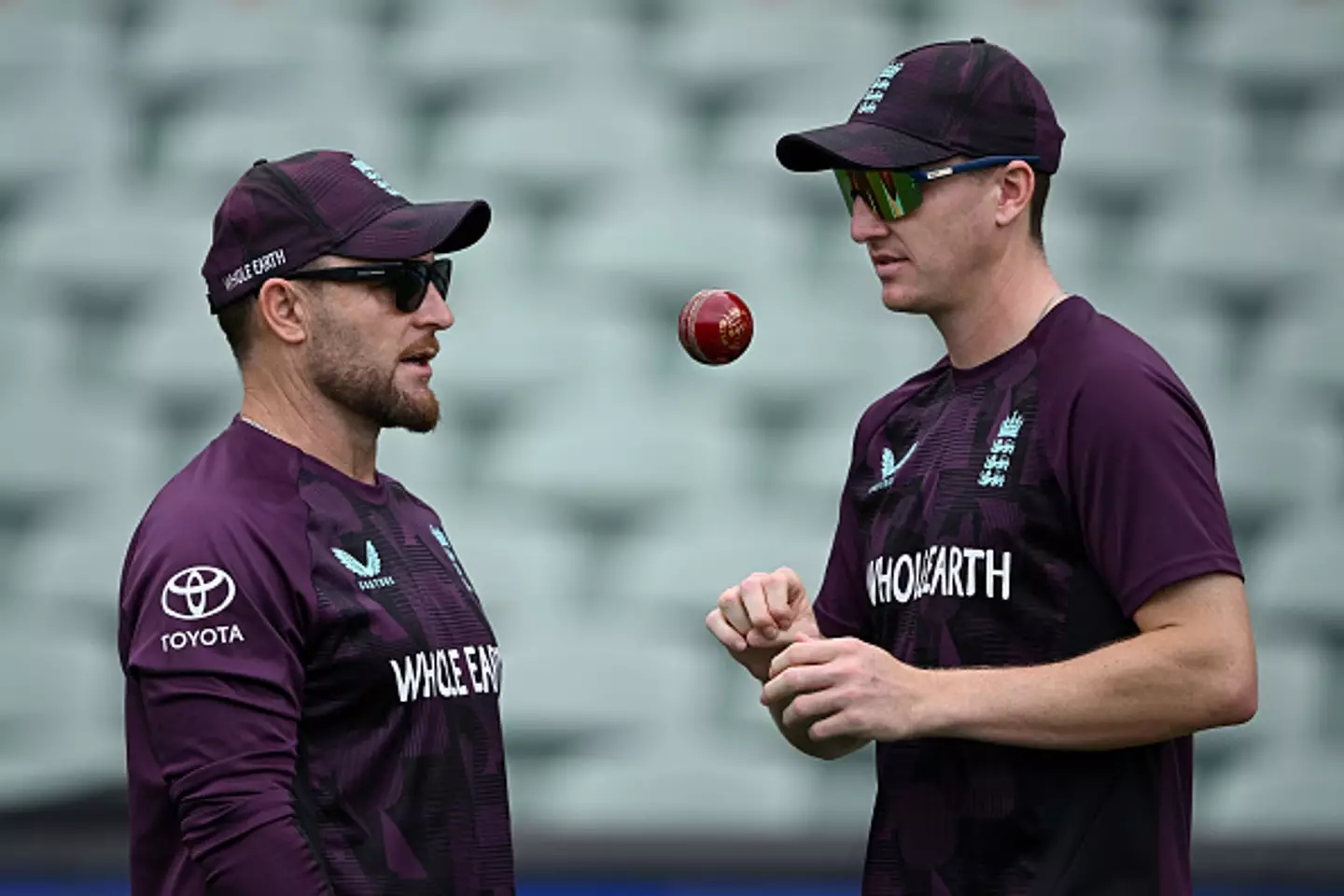 Harry Brook (right, alongside McCullum) has come in criticism during the Ashes series (Image: Getty)