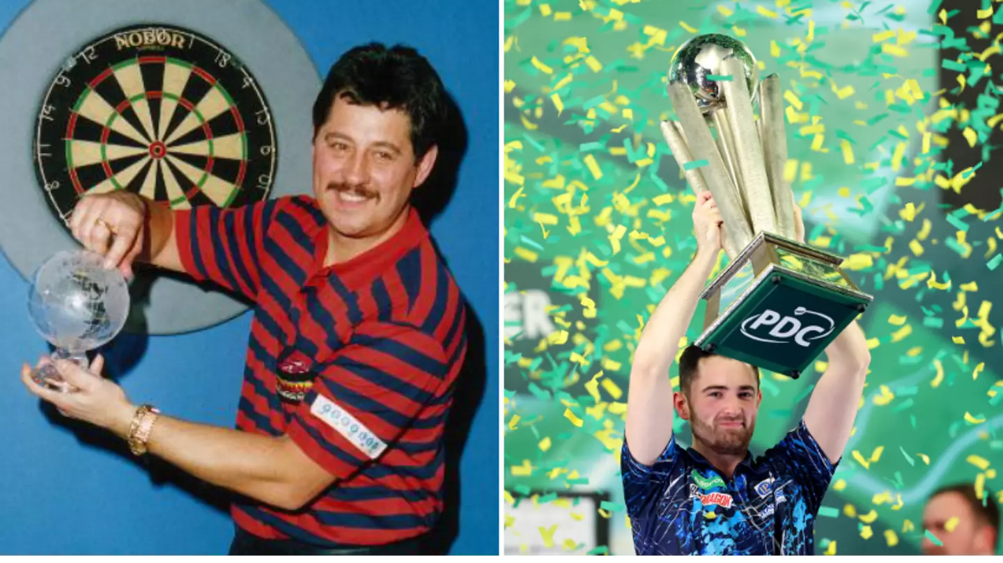 How much the very first PDC World Darts Championship winner received compared to Luke Humphries