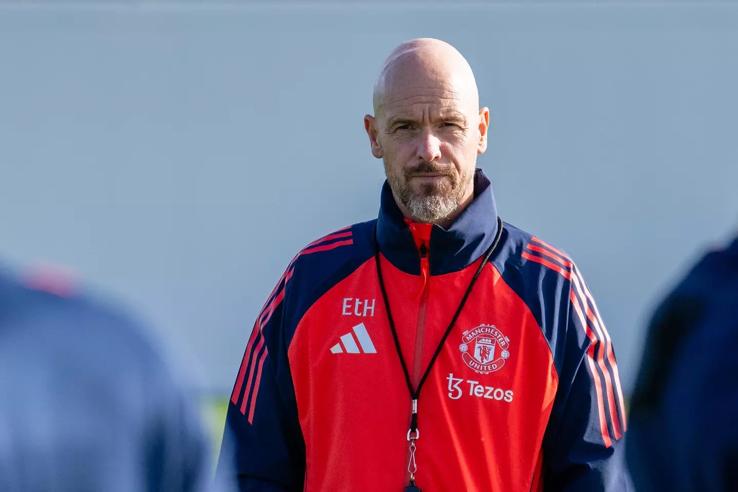 Erik ten Hag during a Manchester United training session. Image: Getty