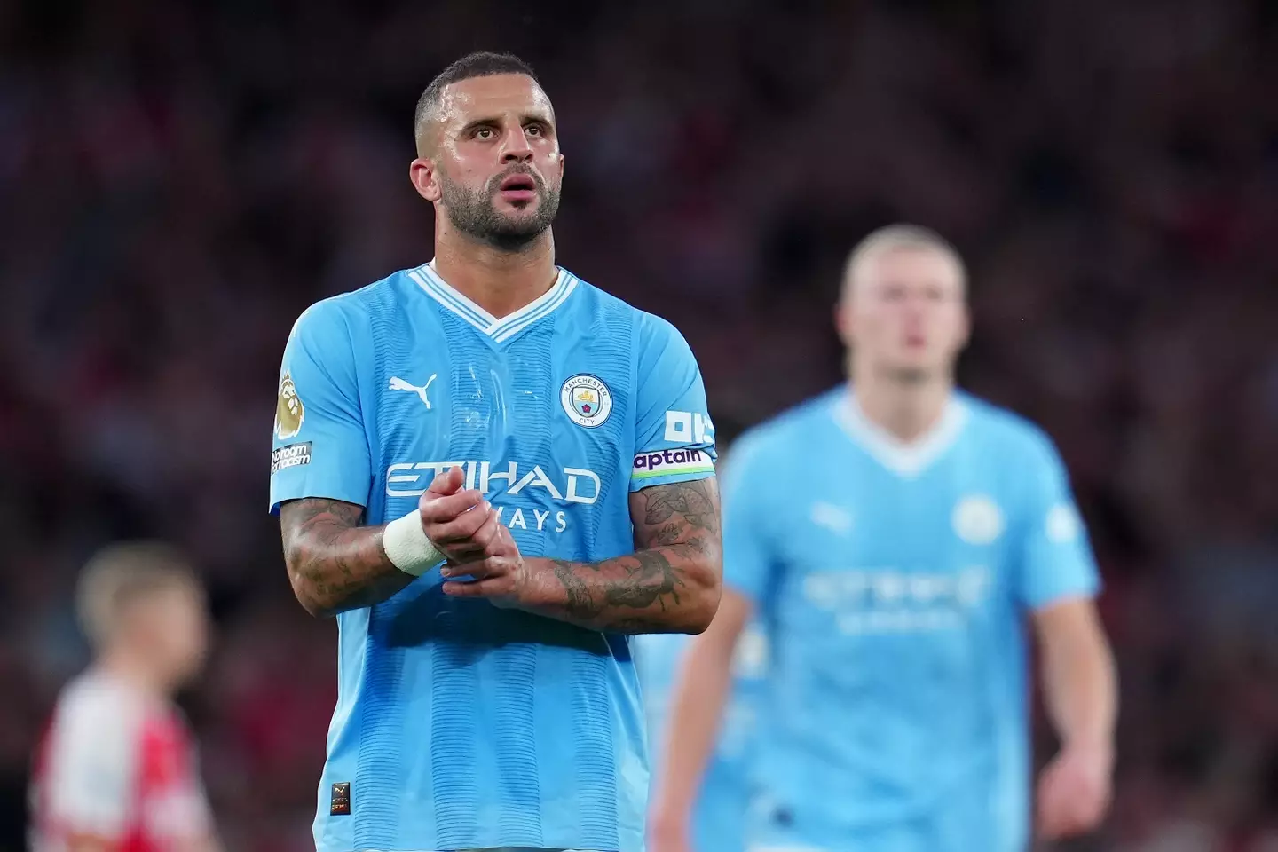 Kyle Walker during Arsenal vs Manchester City. Image: Getty