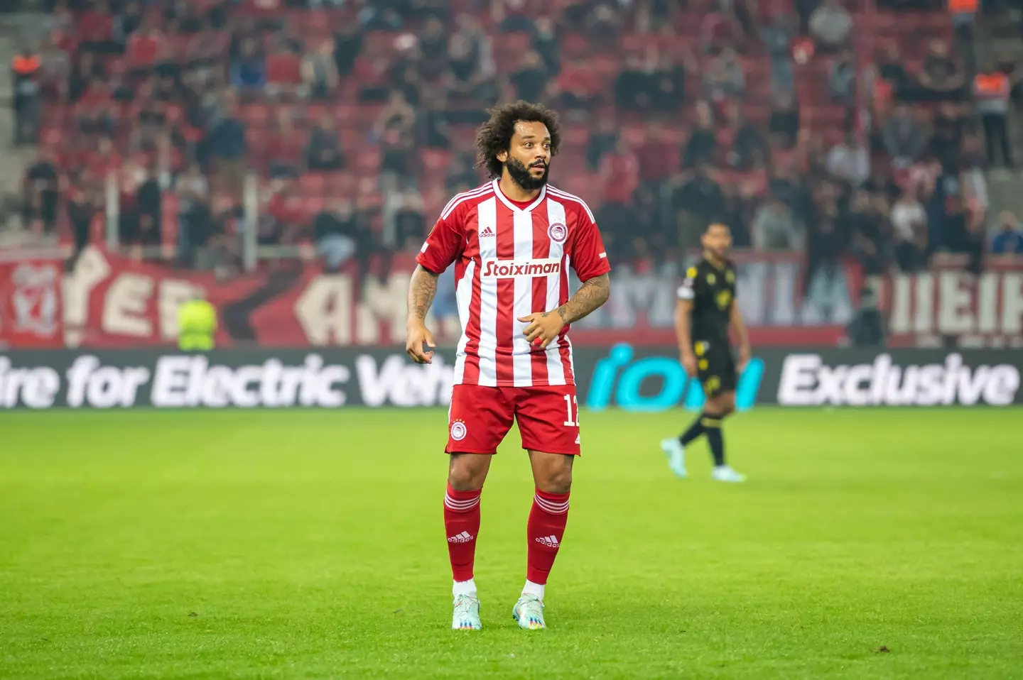 Marcelo in action for Olympiacos. Image: Alamy 