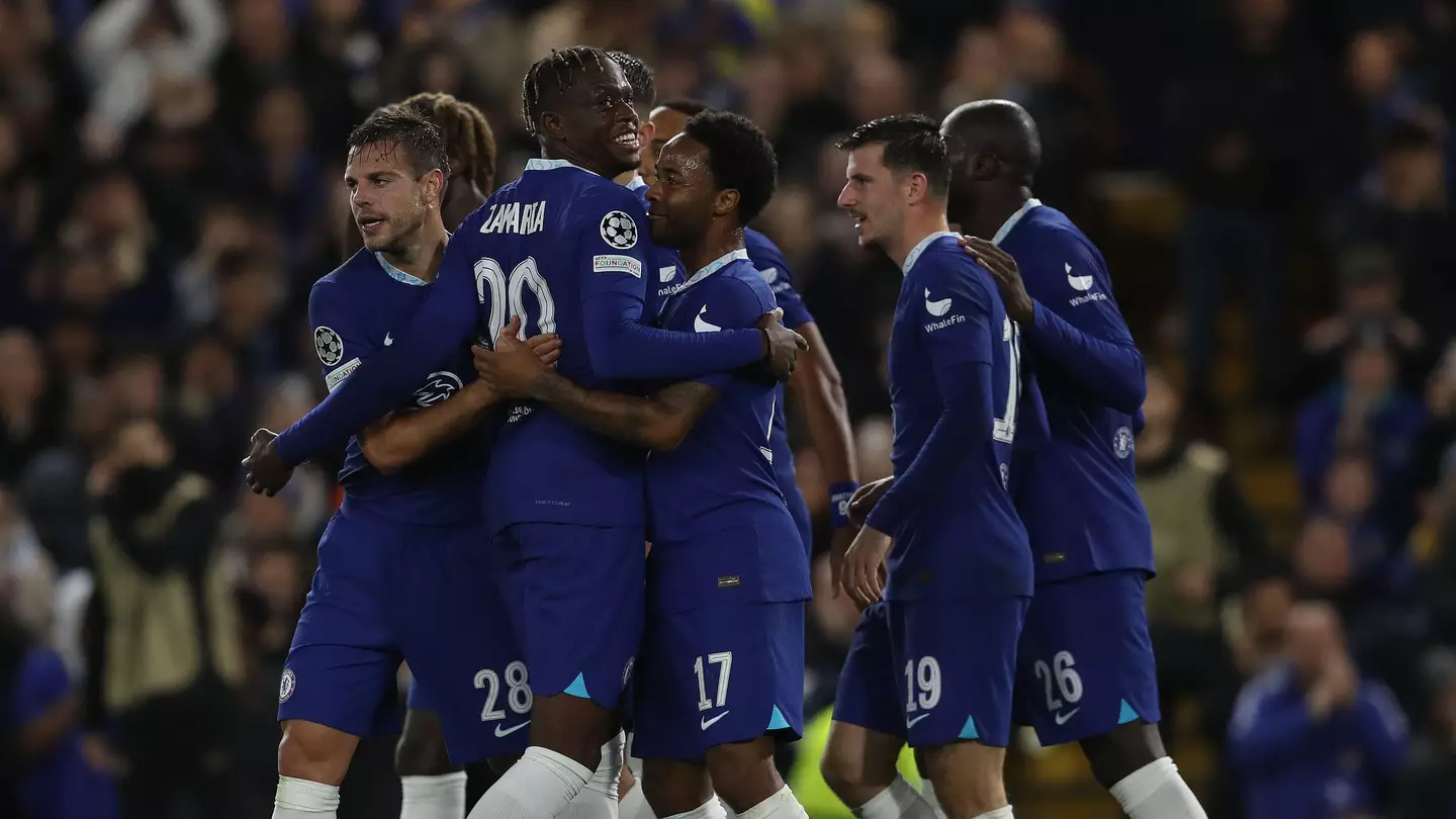 Denis Zakaria celebrates his first goal for Chelsea. (Alamy)