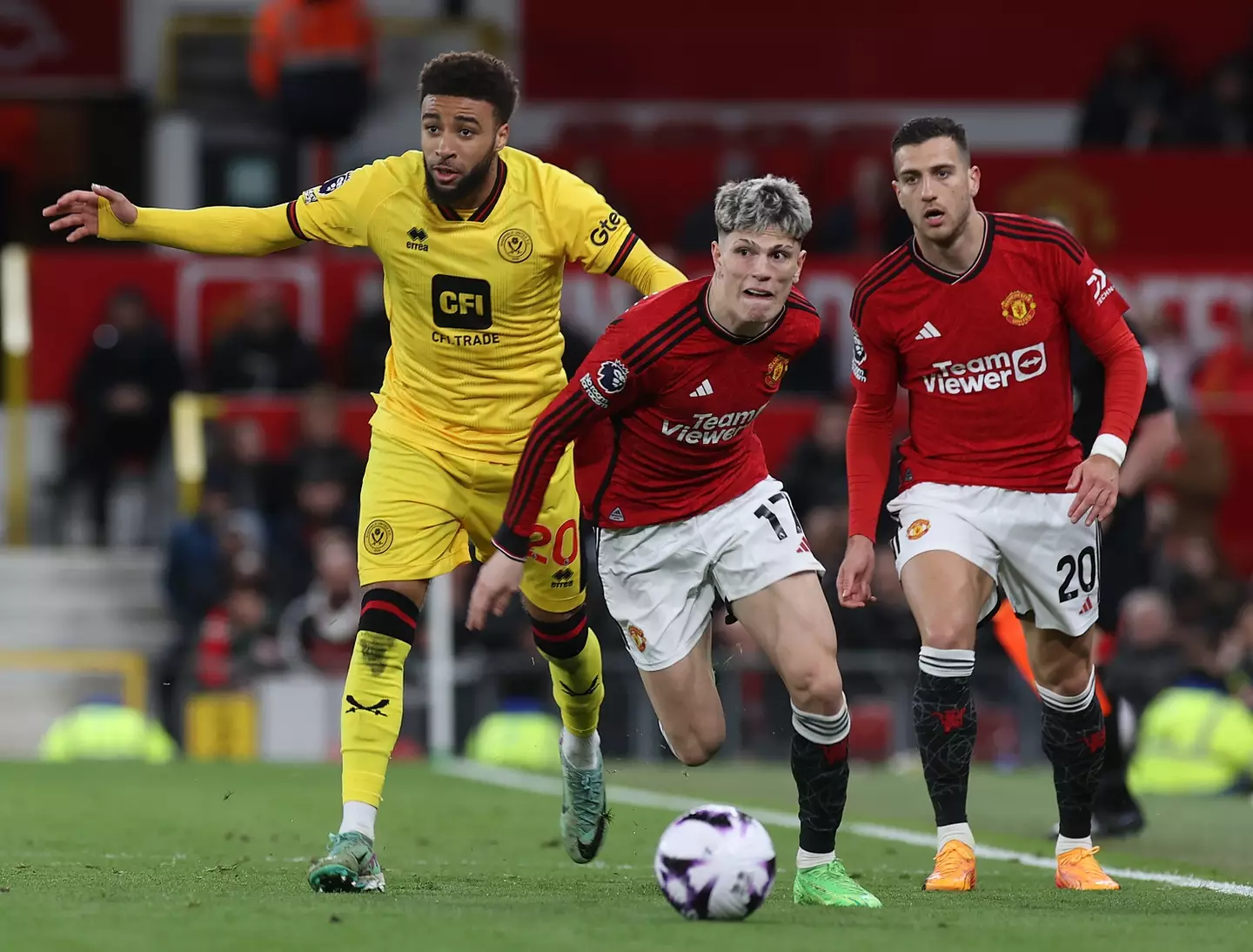 Garnacho and Dalot in action. (