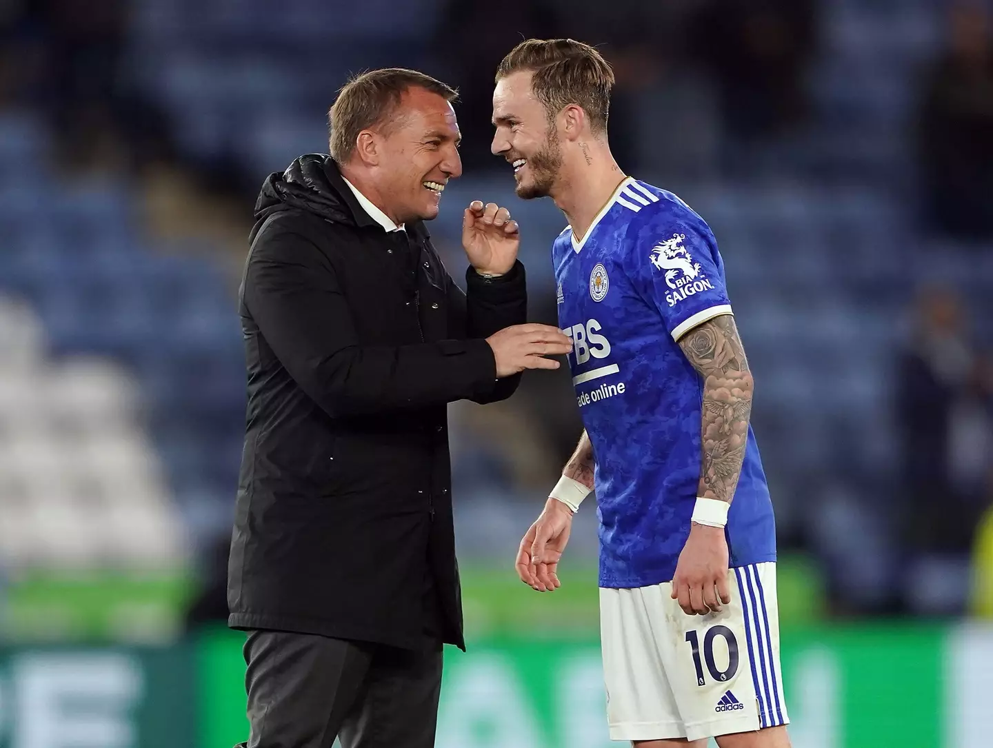 Brendan Rodgers and James Maddison could soon be welcoming a five time Champions League winner to the club. Image: Alamy