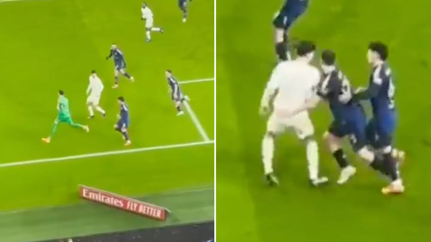 Man Utd fans spot what Manuel Ugarte and Lisandro Martinez did to Kai Havertz after Arsenal penalty miss which wasn't shown on BBC