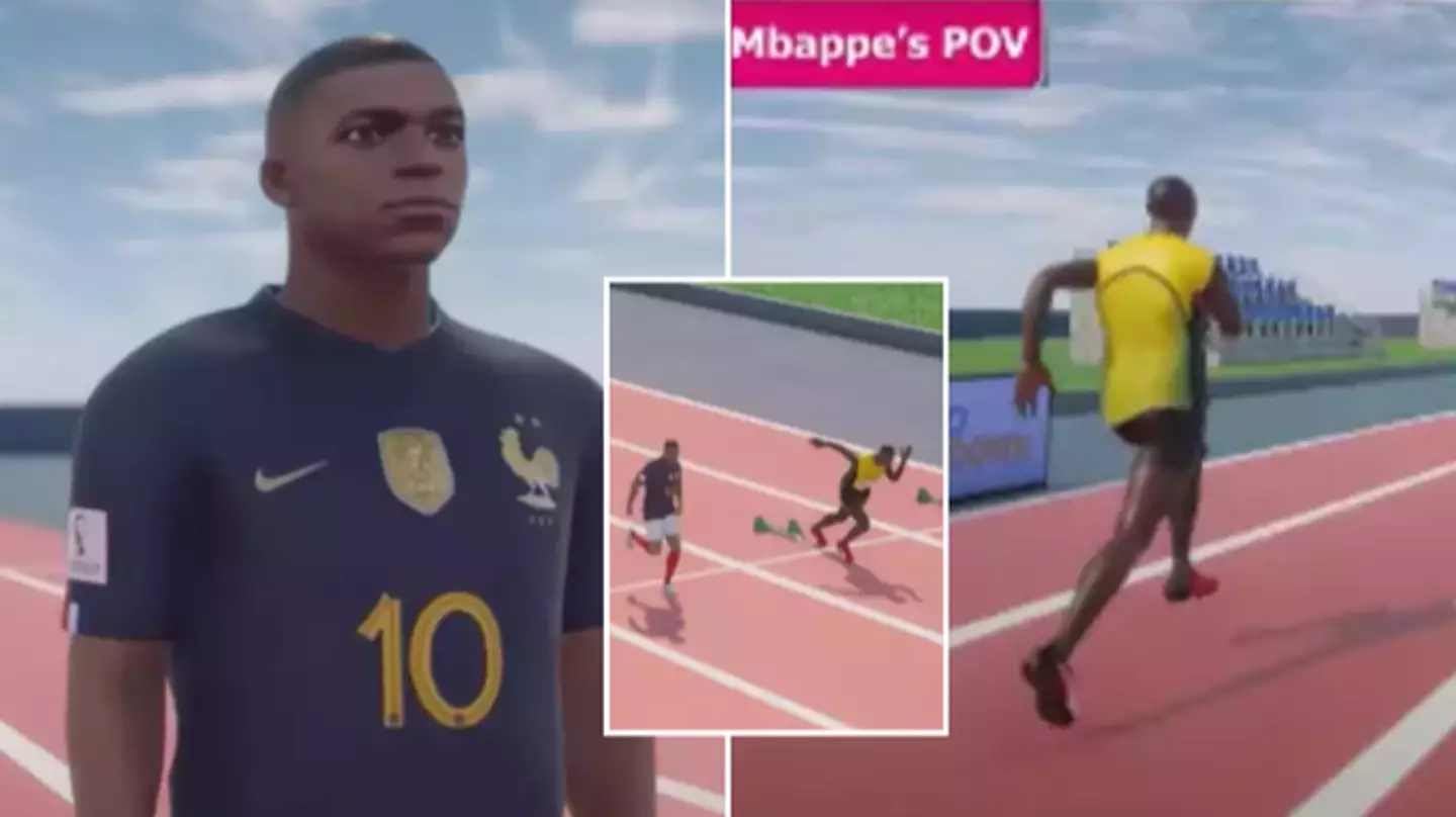 3D simulation shows what a 100m race between Kylian Mbappe and Usain Bolt would look like