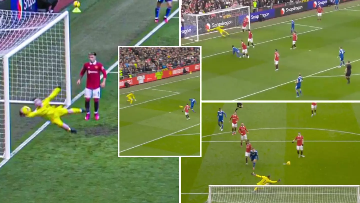 David de Gea produces two insane saves for Man United against Leicester, one still needs explaining