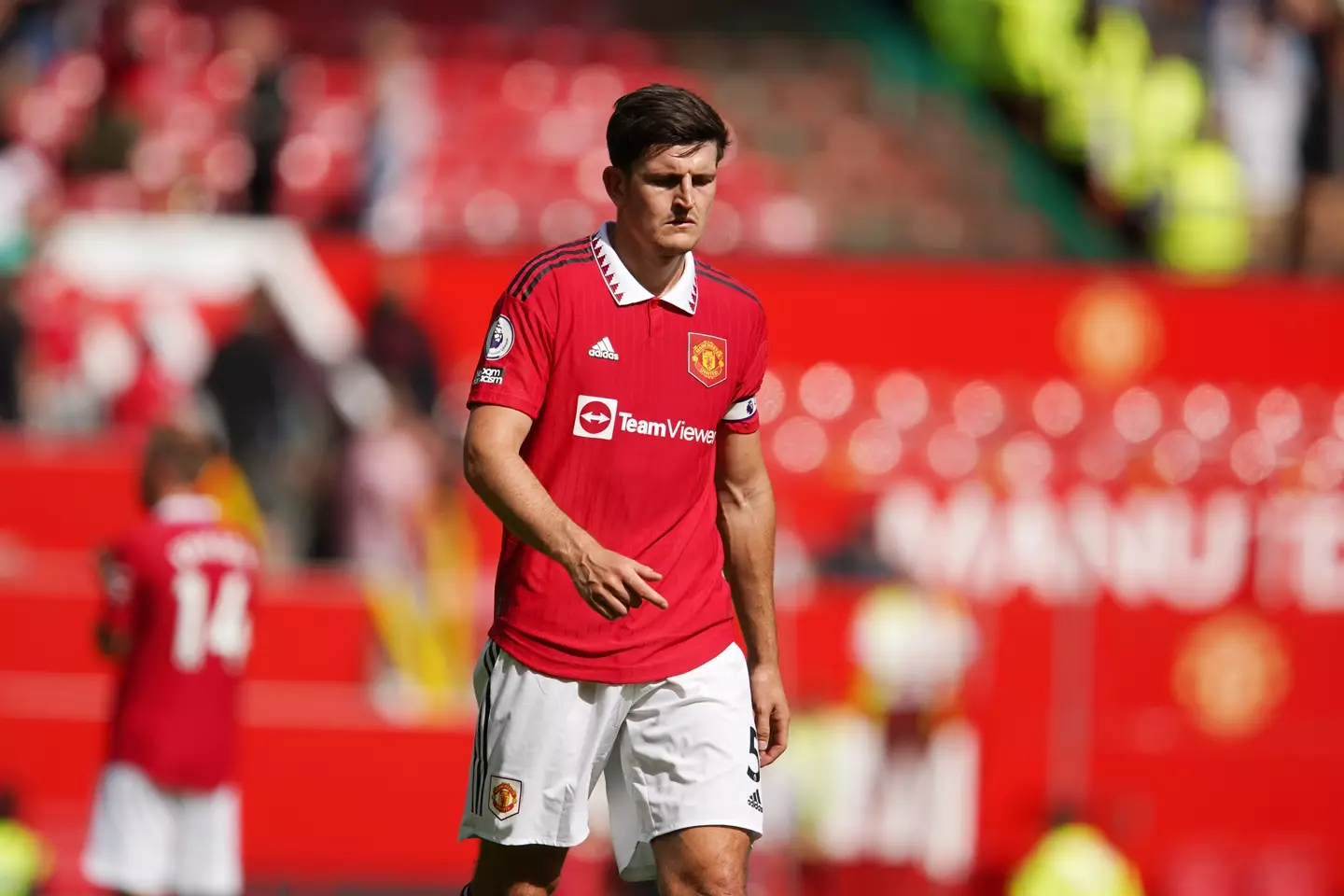 Maguire following United's 2-1 defeat to Brighton. (Image