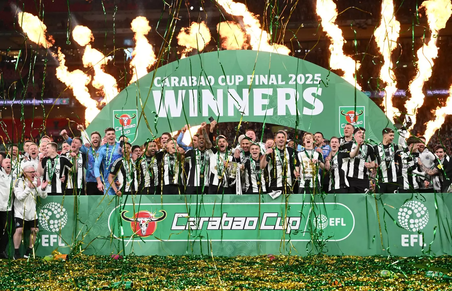 Newcastle United are the holders of the Carabao Cup following last season's triumph over Liverpool. Image: Getty
