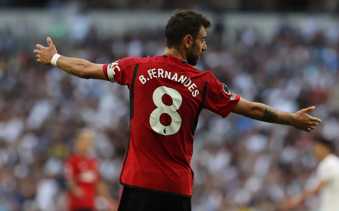 Bruno Fernandes in action for Manchester United. Image: Getty