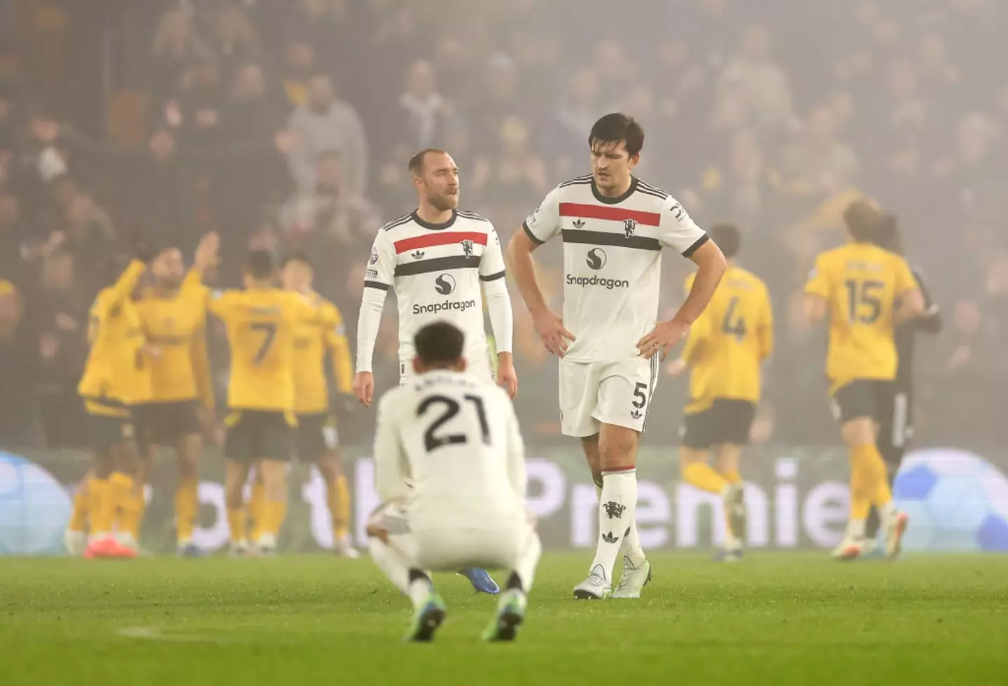 Matheus Cunha and Hwang Hee-chan each scored to hand Wolves a 2-0 victory over Manchester United. (Image: Getty)