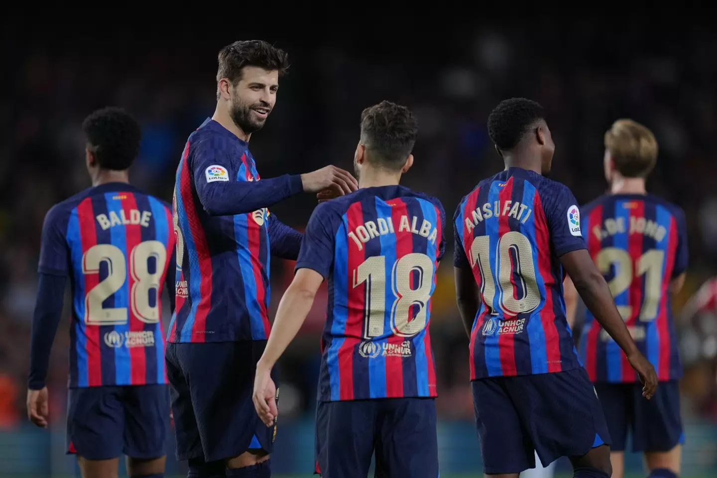 Pique with Jordi Alba. (Image