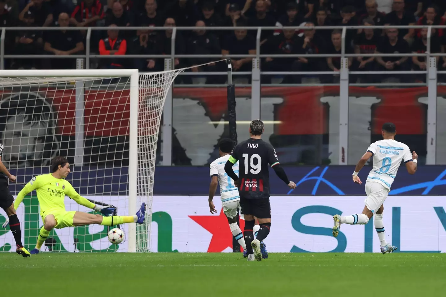 Chelsea scoring their second against AC Milan at the San Siro. (Alamy)