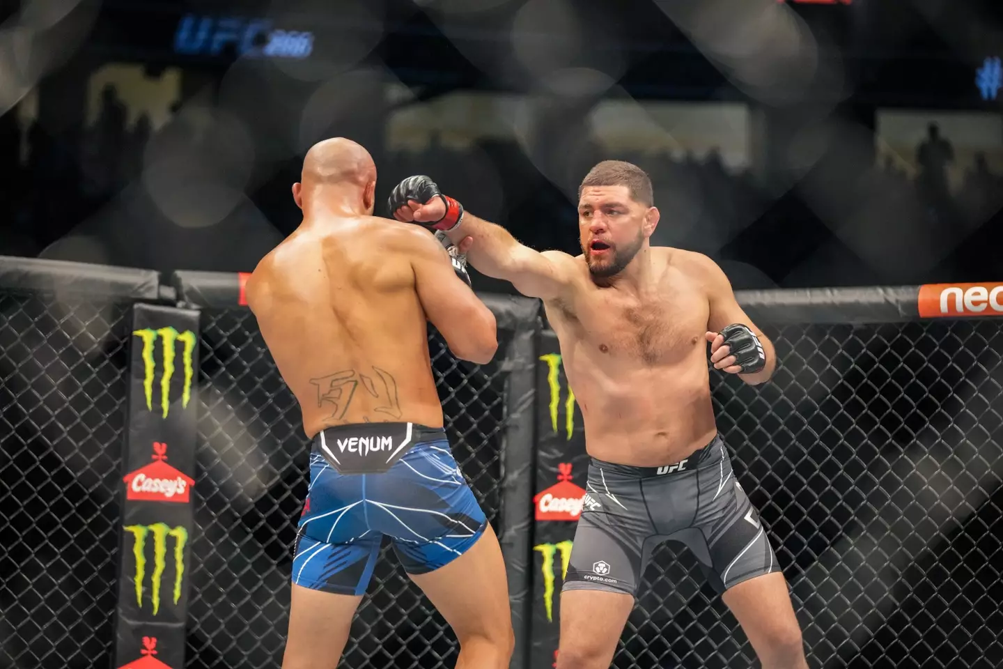 Nick Diaz in action against Robbie Lawler. Image: Getty