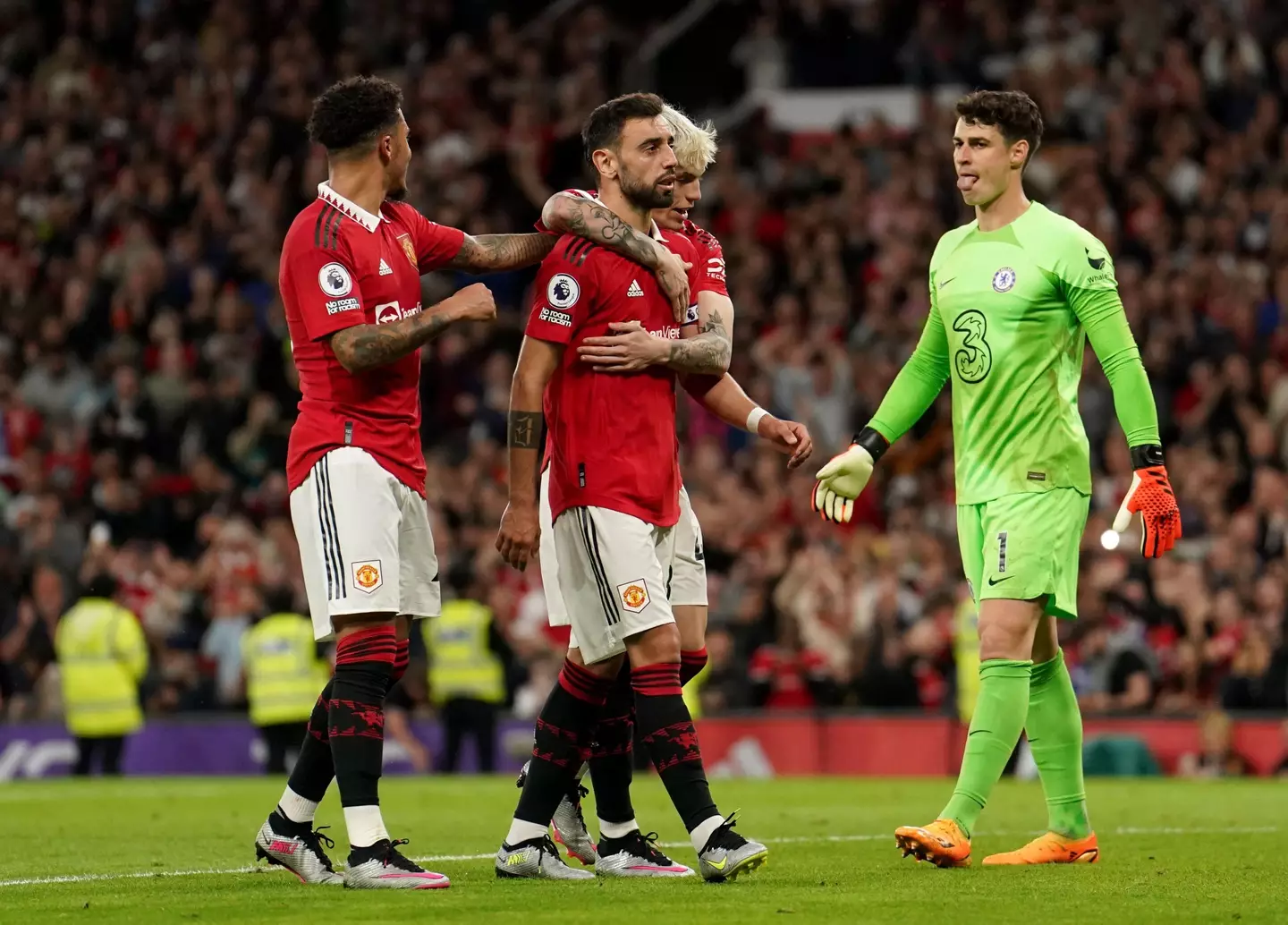 Bruno Fernandes celebrates his goal. Image: Alamy
