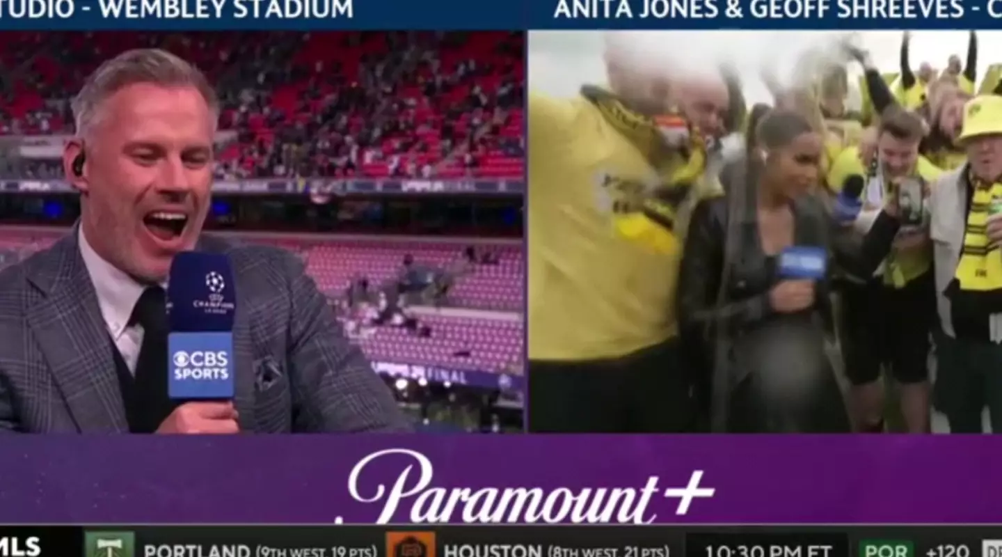 Carragher and the CBS desk were loving it (CBS Sports)