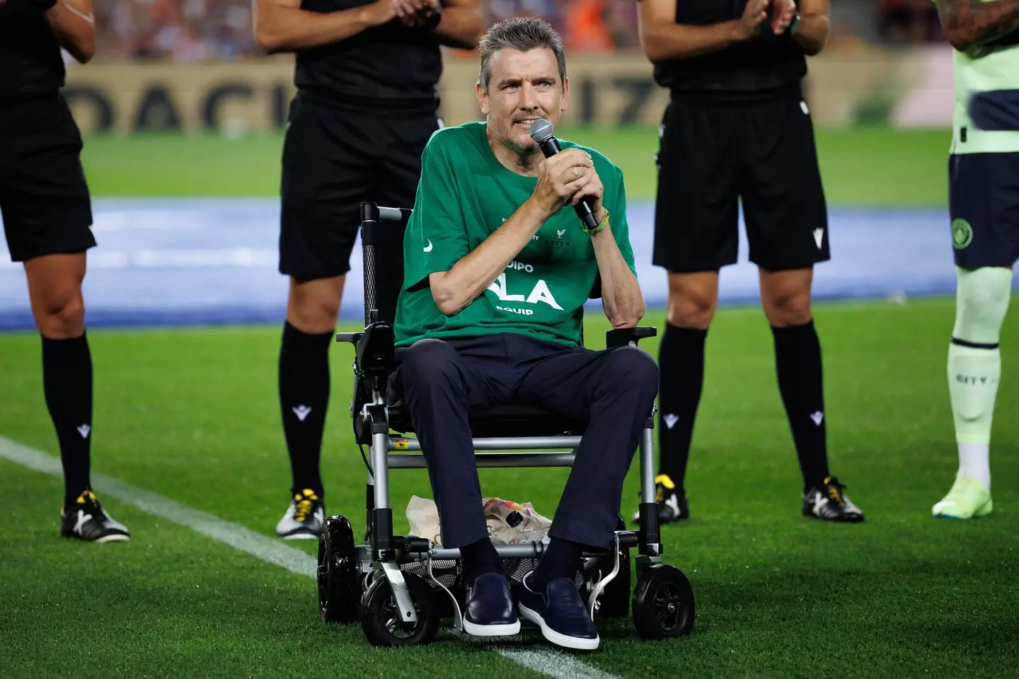 Unzue spoke to the crowd. Image: Alamy