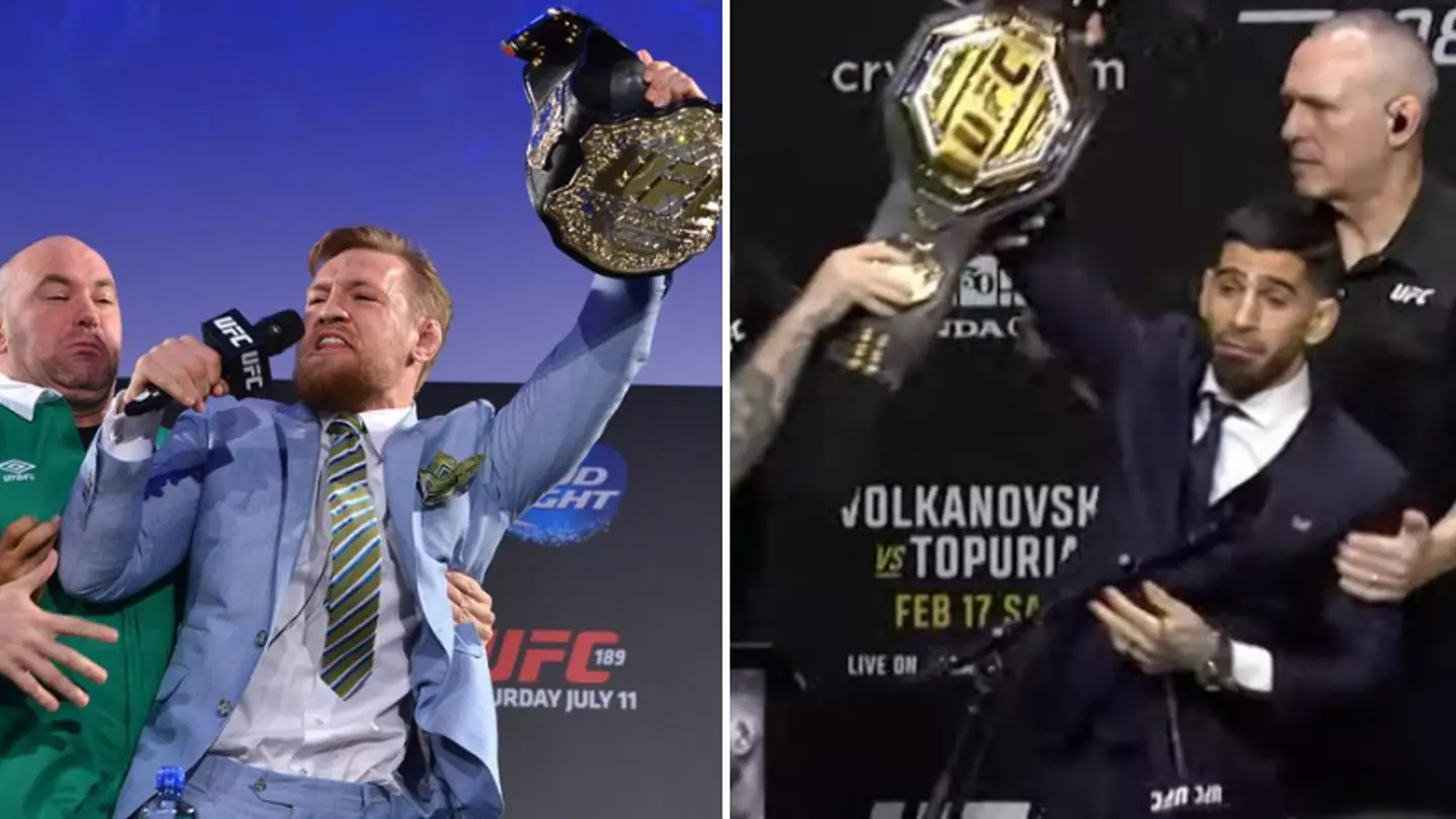 Ilia Topuria copied iconic Conor McGregor moment during UFC 298 press conference