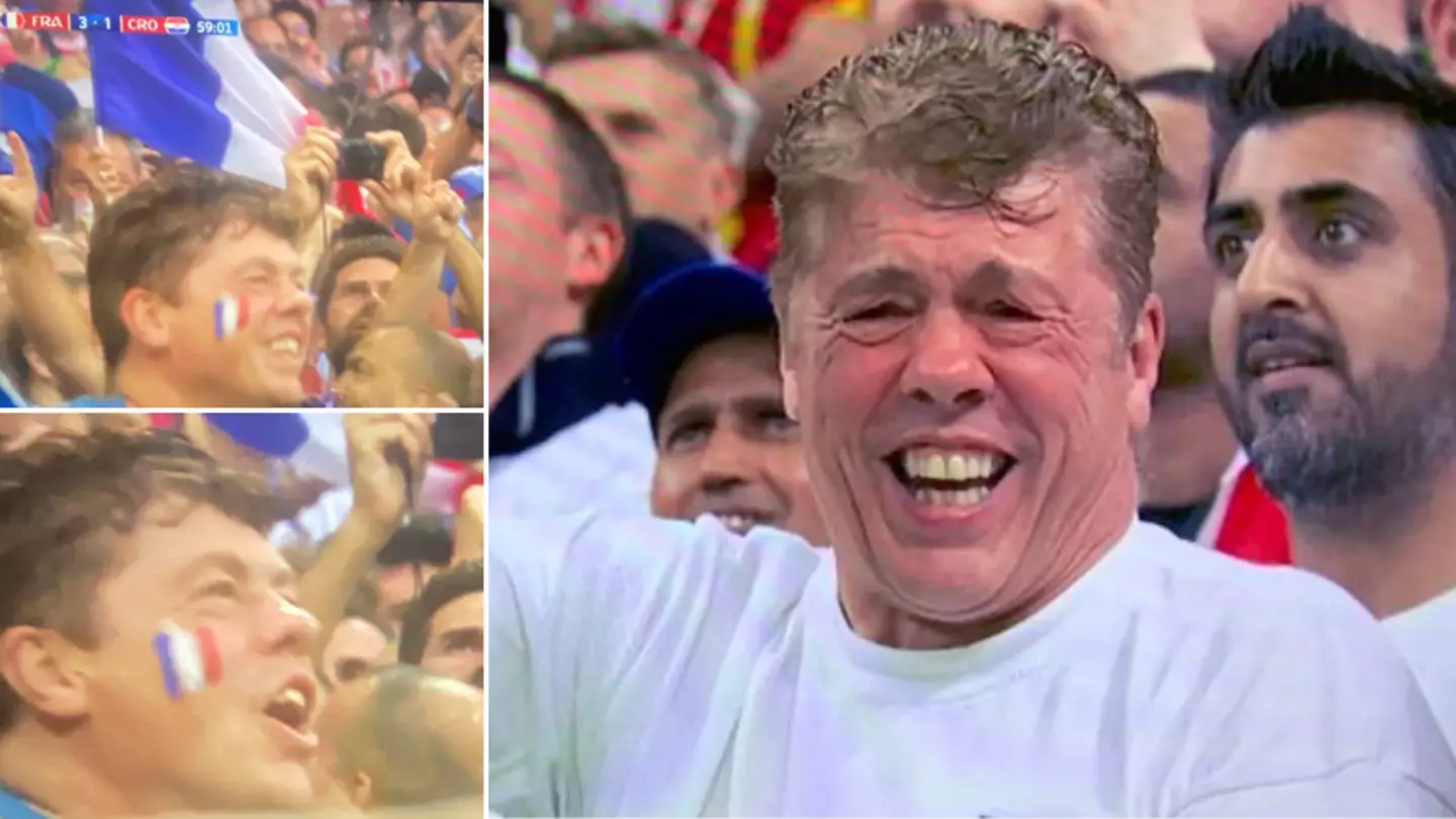 Fans reckon they've spotted iconic grinning England supporter cheering for France at the 2018 World Cup