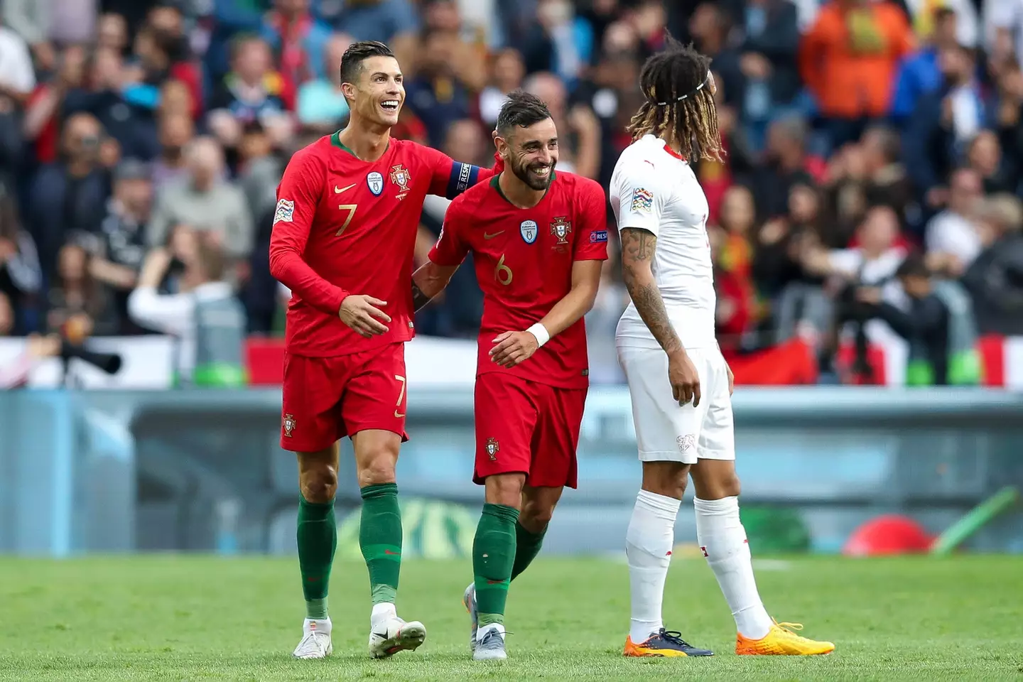 Ronaldo and Fernandes representing Portugal in 2019. (Image