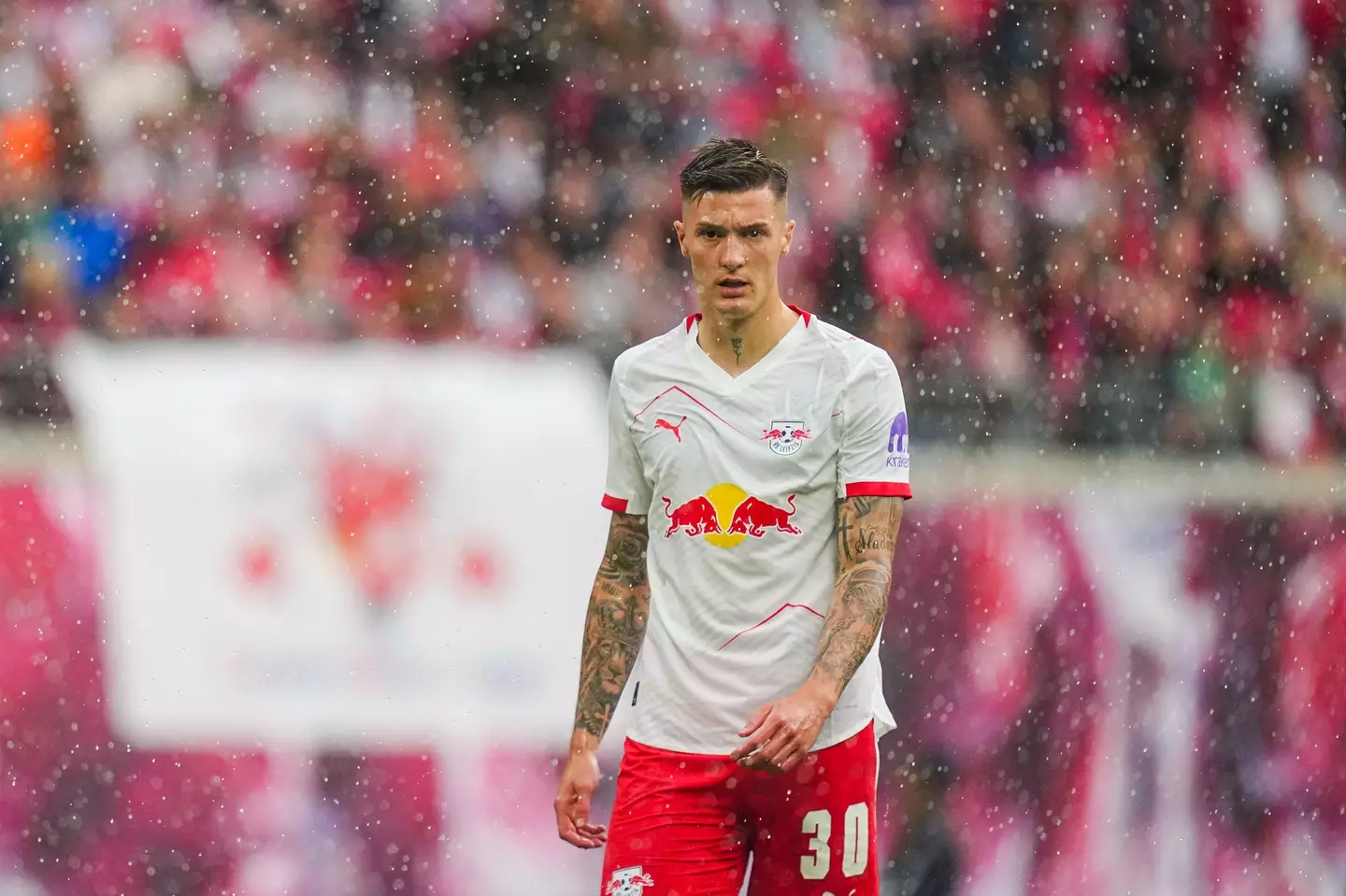 Benjamin Sesko has been linked with a move to the Premier League. Image: Getty