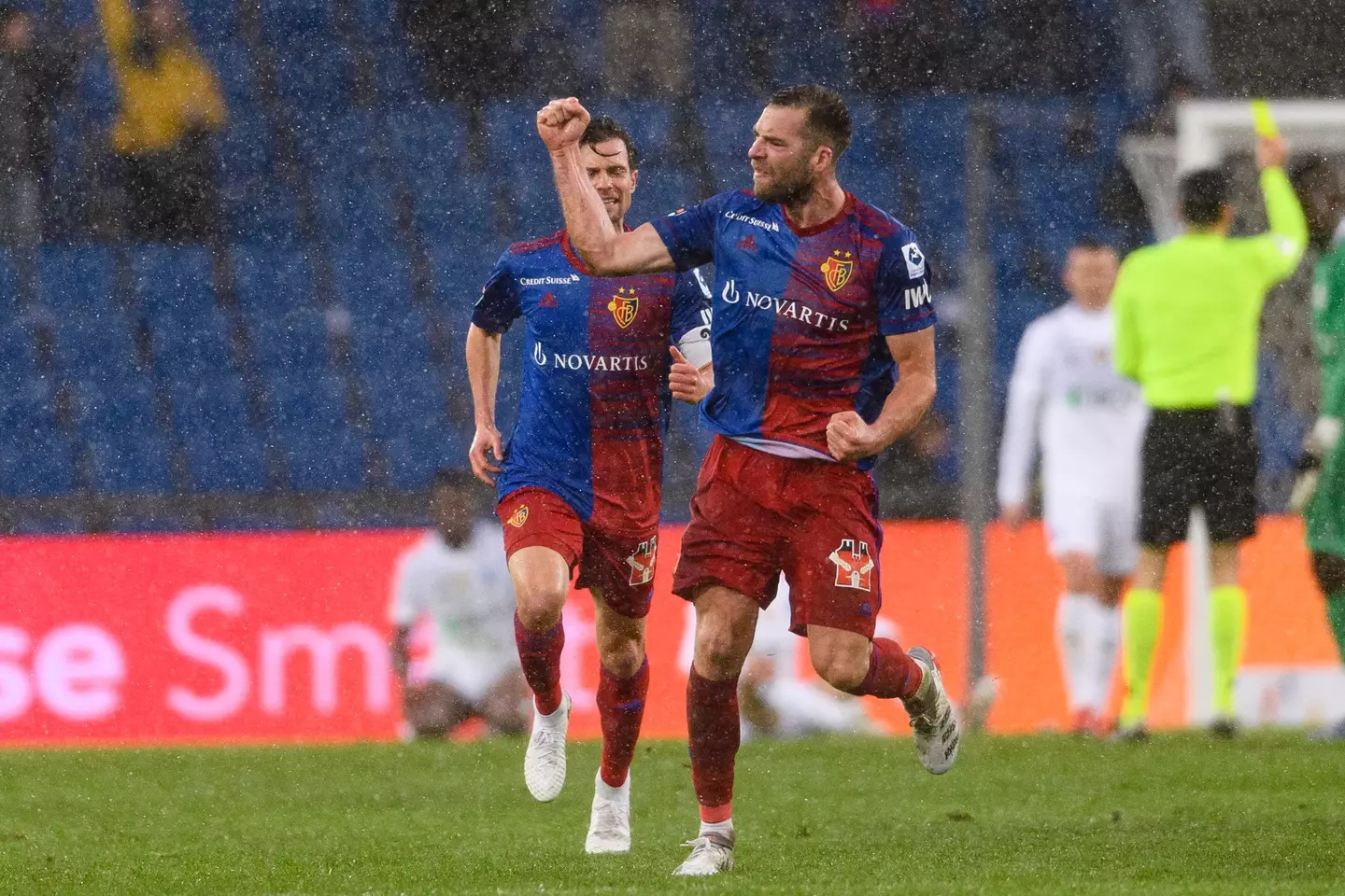Pajtim Kasami celebrates scoring a goal for Basel. Image: Getty