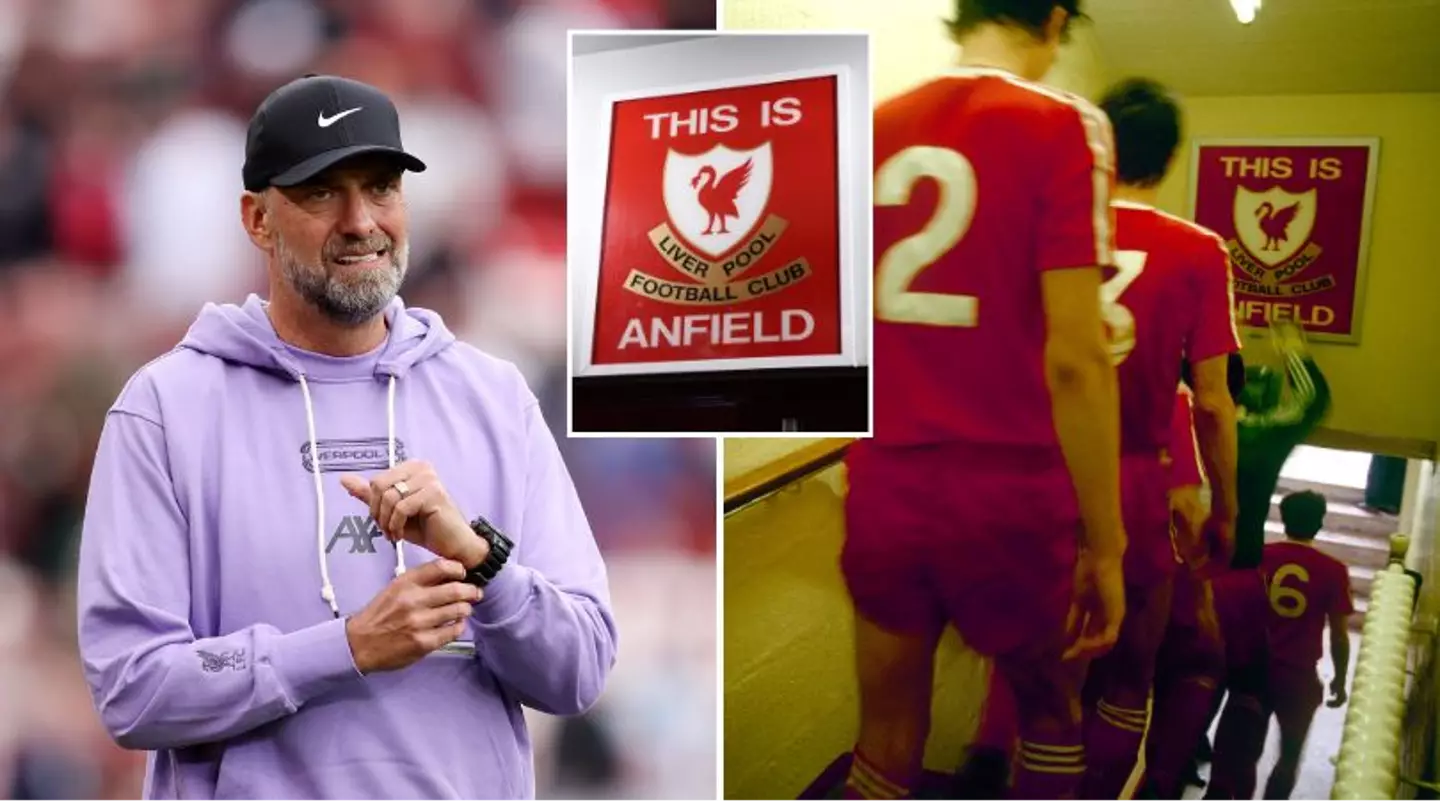 Jurgen Klopp has banned six Liverpool players from touching the 'This Is Anfield' sign before matches