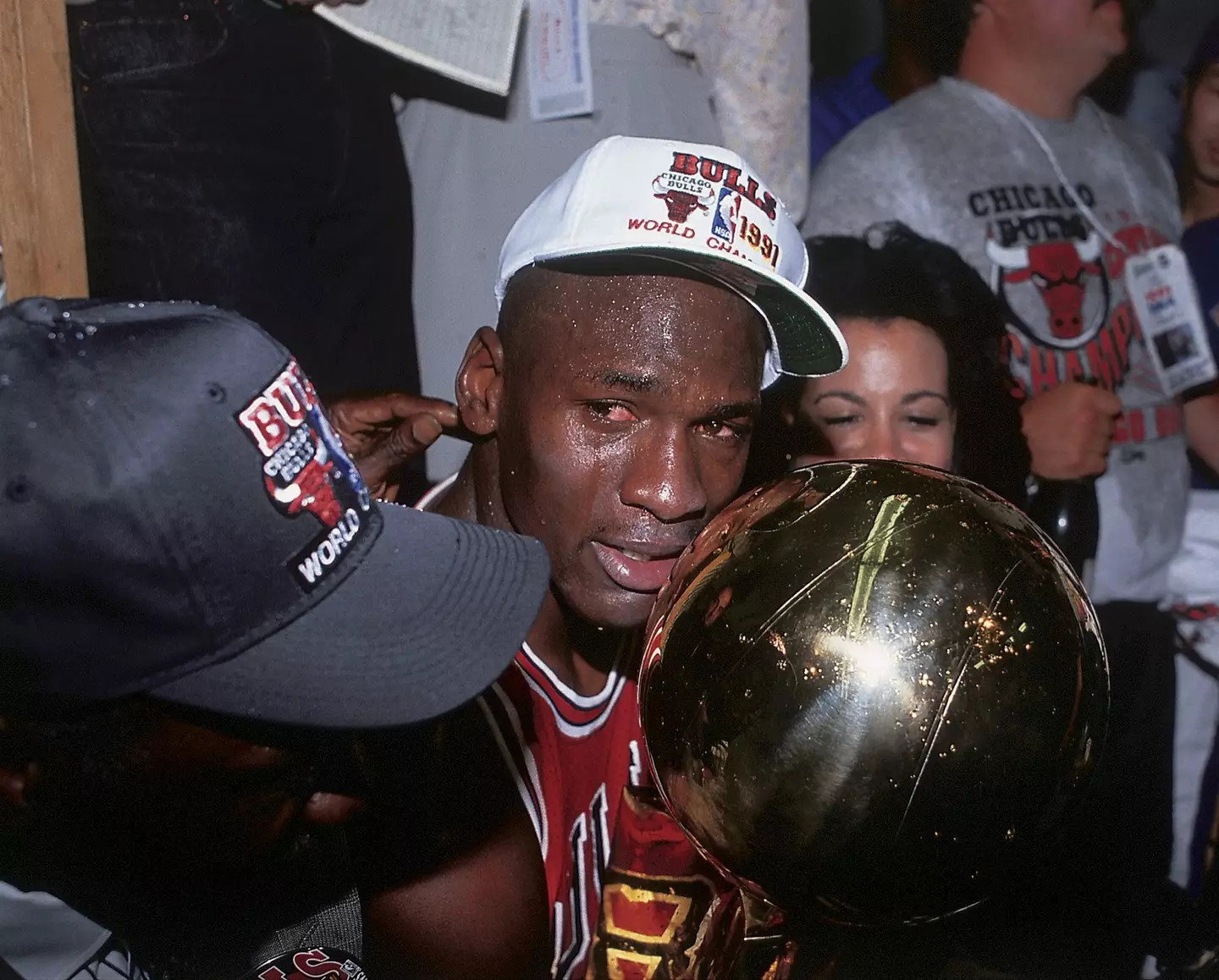 Michael Jordan after winning the NBA championship in 1991. Image: Getty