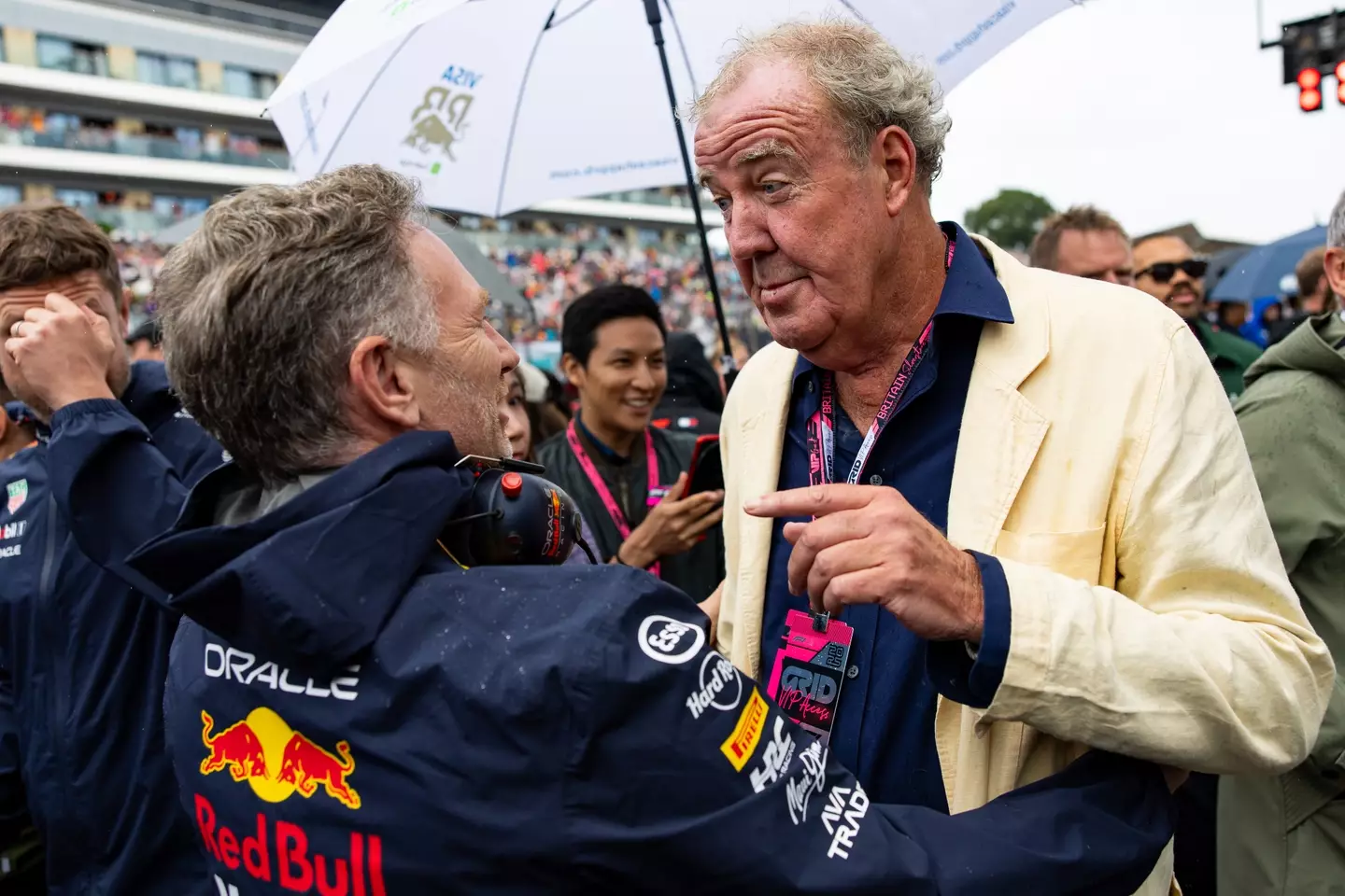 Christian Horner and Jeremy Clarkson. (Image: Getty)