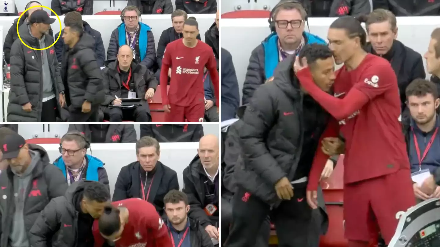 Jurgen Klopp's reaction to 'Coach Thiago' having a word with Darwin Nunez is going viral