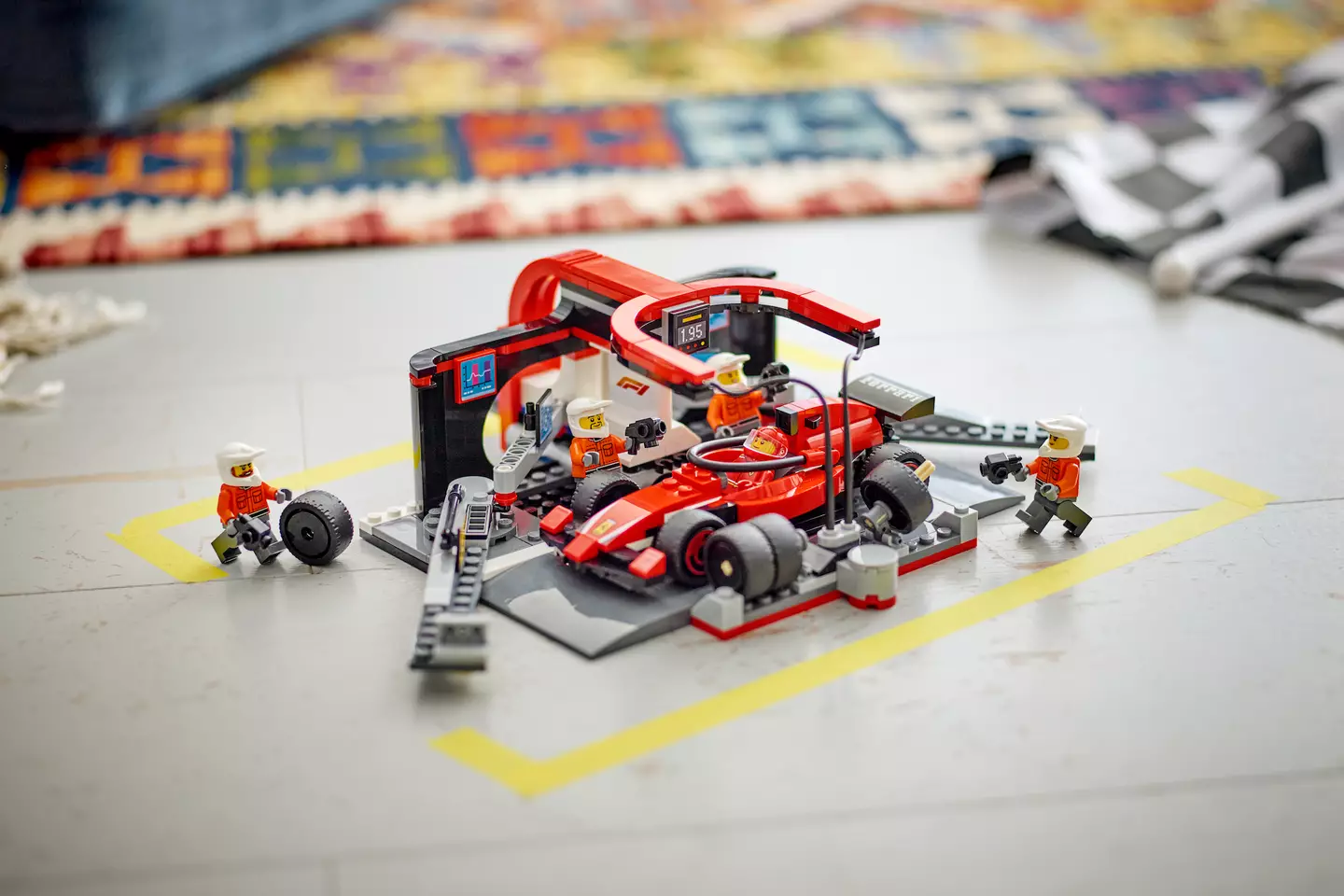 LEGO City Pit Stop & Pit Crew with Ferrari Car- LEGO and F1