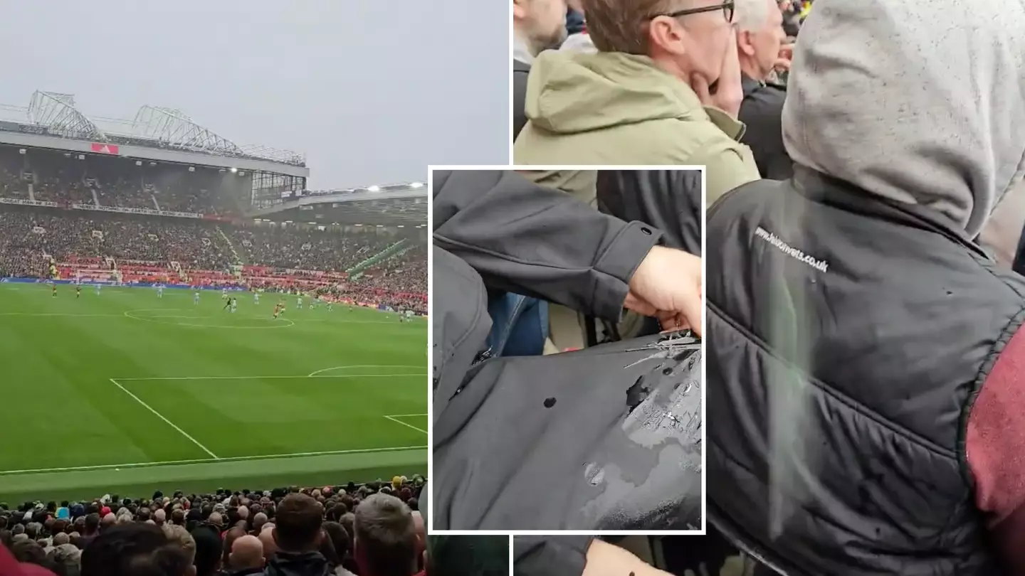 Man Utd supporters call Old Trafford a 'disgrace' after footage of the roof leaking emerges