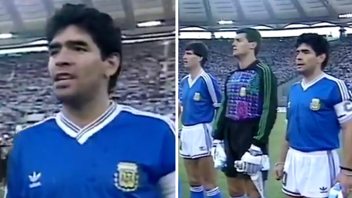 Footage Resurfaces Of Diego Maradona's Angry Reaction To Argentina's Anthem Being Booed