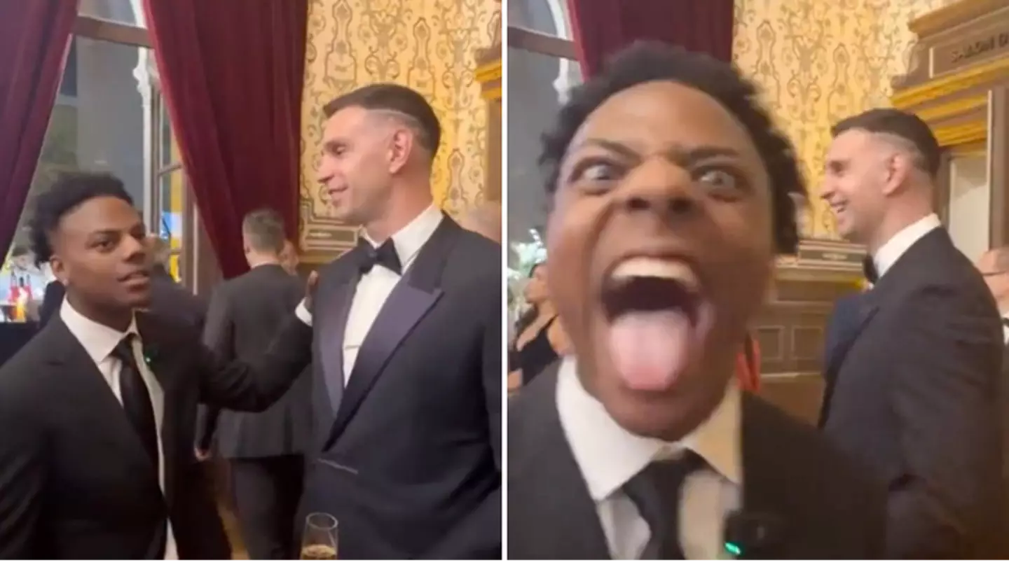 iShowSpeed meets Emi Martinez ahead of Ballon d'Or ceremony before asking awkward Cristiano Ronaldo question