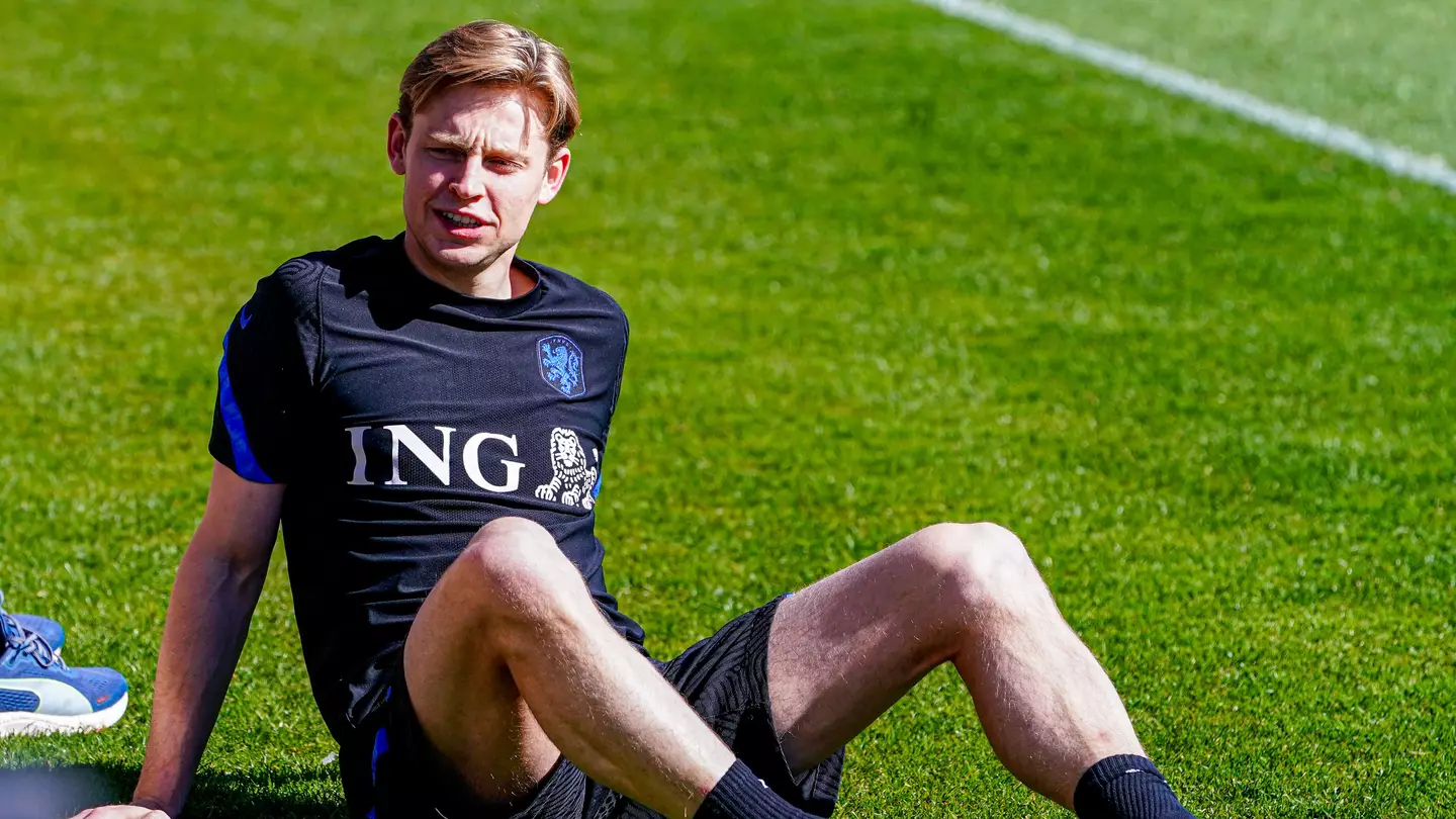 Frenkie de Jong in Netherlands training.