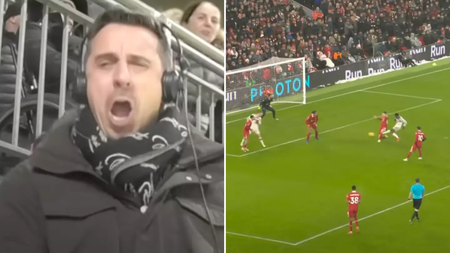 Gary Neville's reaction to Amad Diallo's equaliser speaks volumes as Sky Sports release commentary box footage