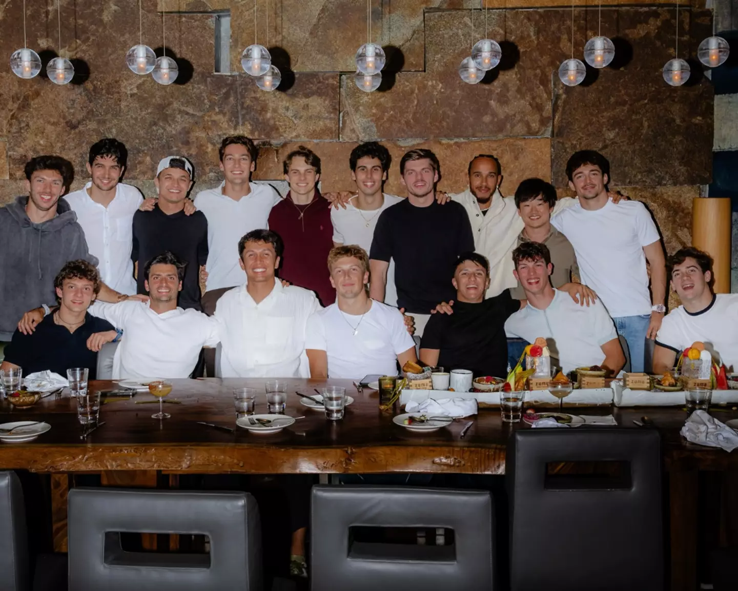 17 F1 drivers took part in the end-of-season dinner. Image: Instagram/Lewis Hamilton