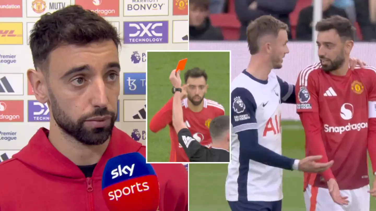 Bruno Fernandes opens up on what James Maddison told him following controversial red card